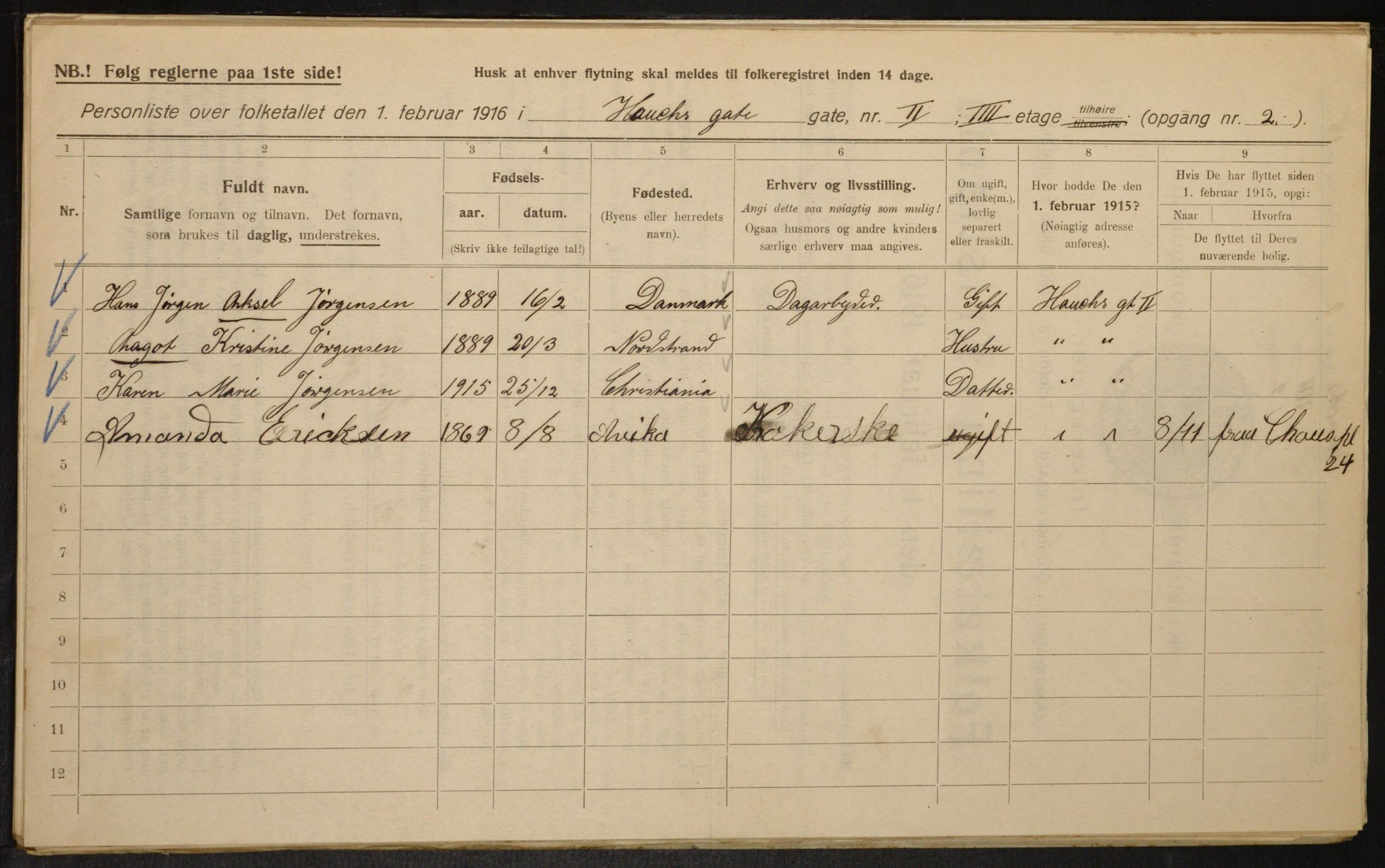 OBA, Municipal Census 1916 for Kristiania, 1916, p. 35651