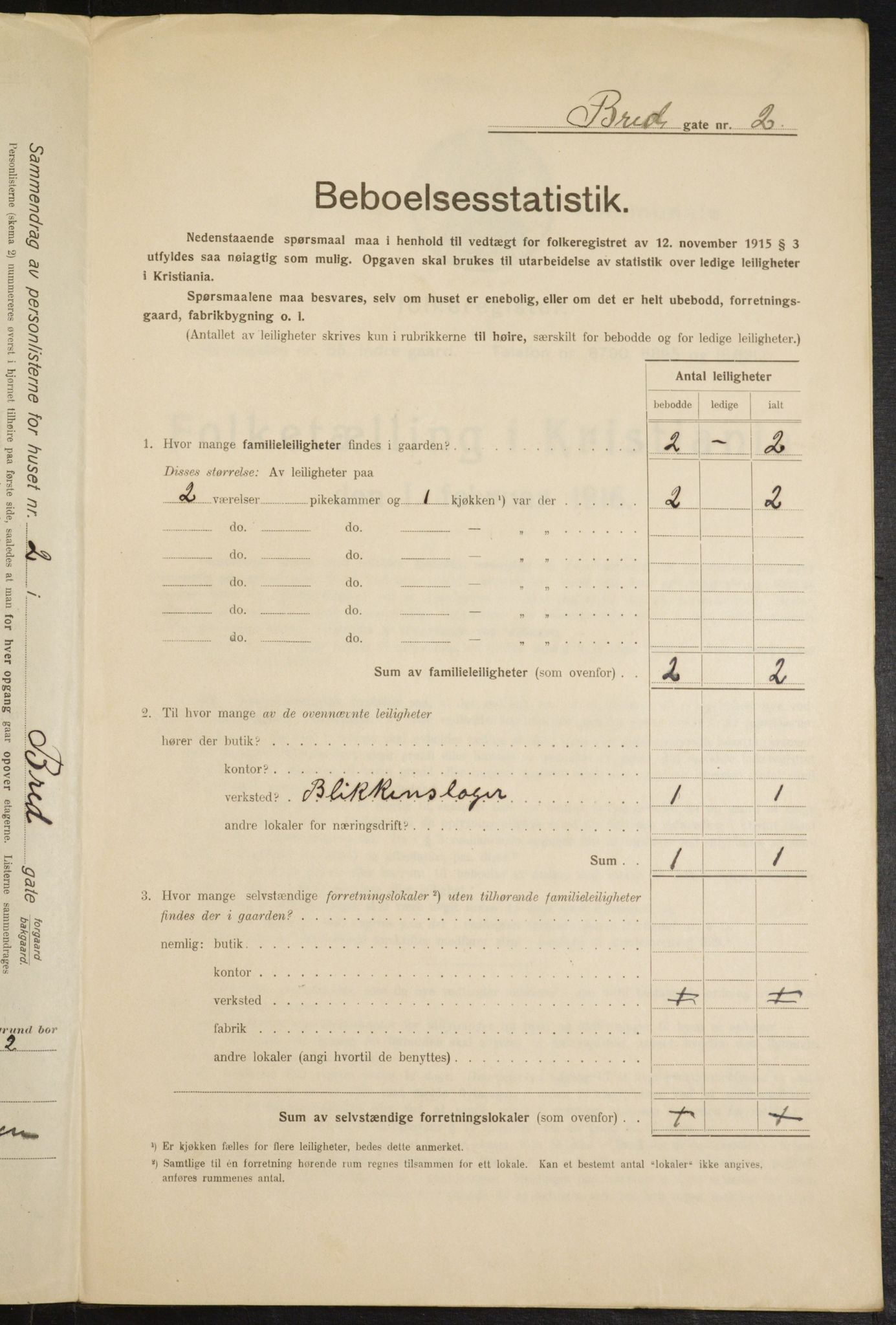 OBA, Municipal Census 1916 for Kristiania, 1916, p. 8221