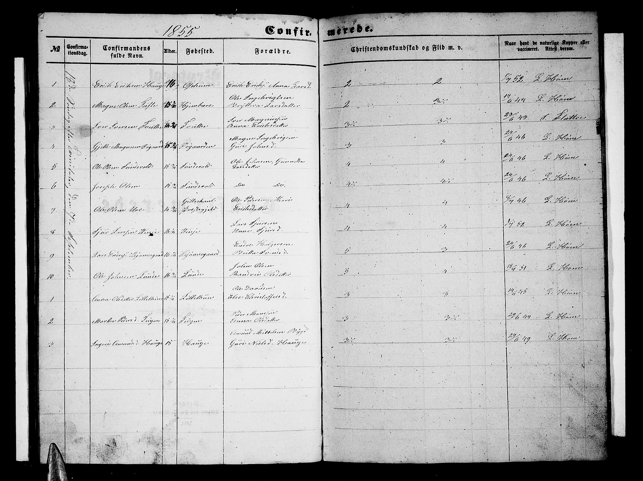 Vossestrand Sokneprestembete, AV/SAB-A-79101/H/Hab: Parish register (copy) no. A 1, 1855-1879