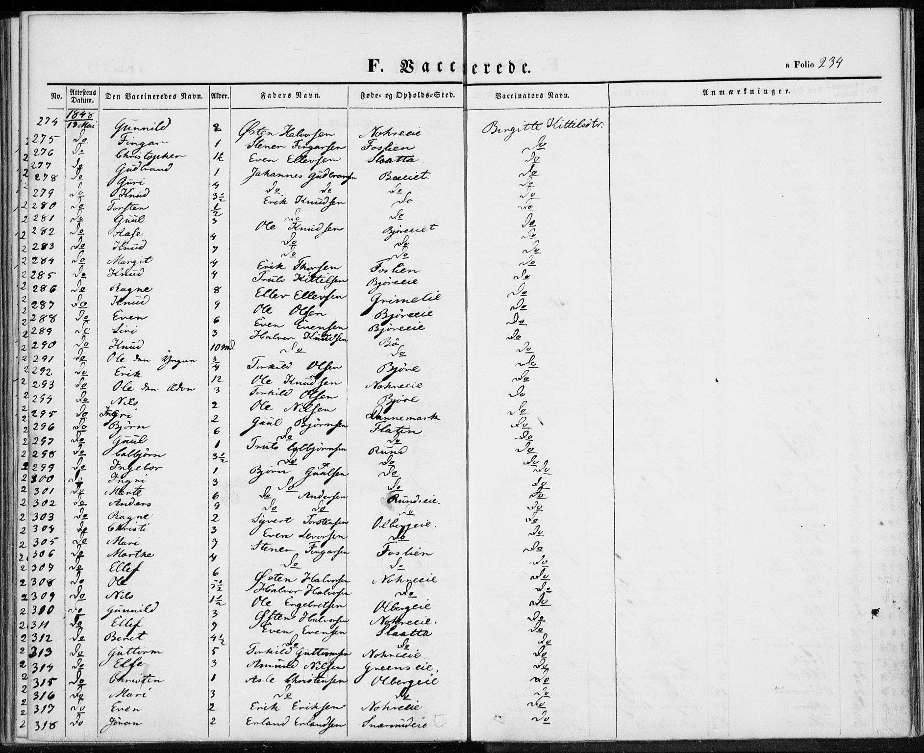 Sigdal kirkebøker, AV/SAKO-A-245/F/Fa/L0007: Parish register (official) no. I 7, 1844-1849, p. 234