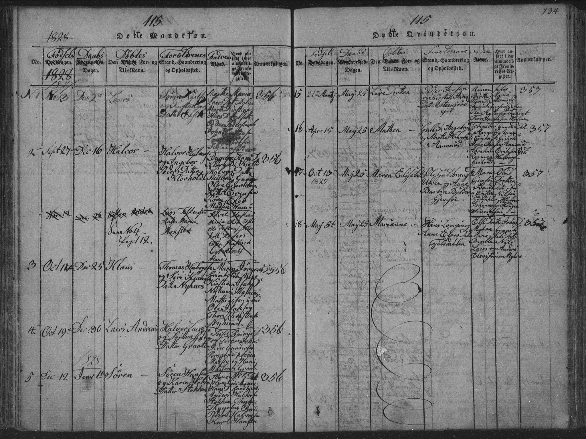 Solum kirkebøker, SAKO/A-306/F/Fa/L0004: Parish register (official) no. I 4, 1814-1833, p. 134