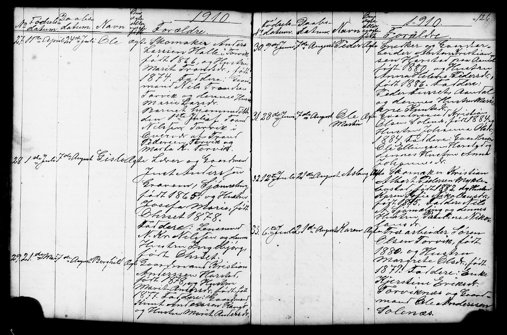 Ministerialprotokoller, klokkerbøker og fødselsregistre - Møre og Romsdal, AV/SAT-A-1454/584/L0969: Parish register (copy) no. 584C02, 1877-1911, p. 126