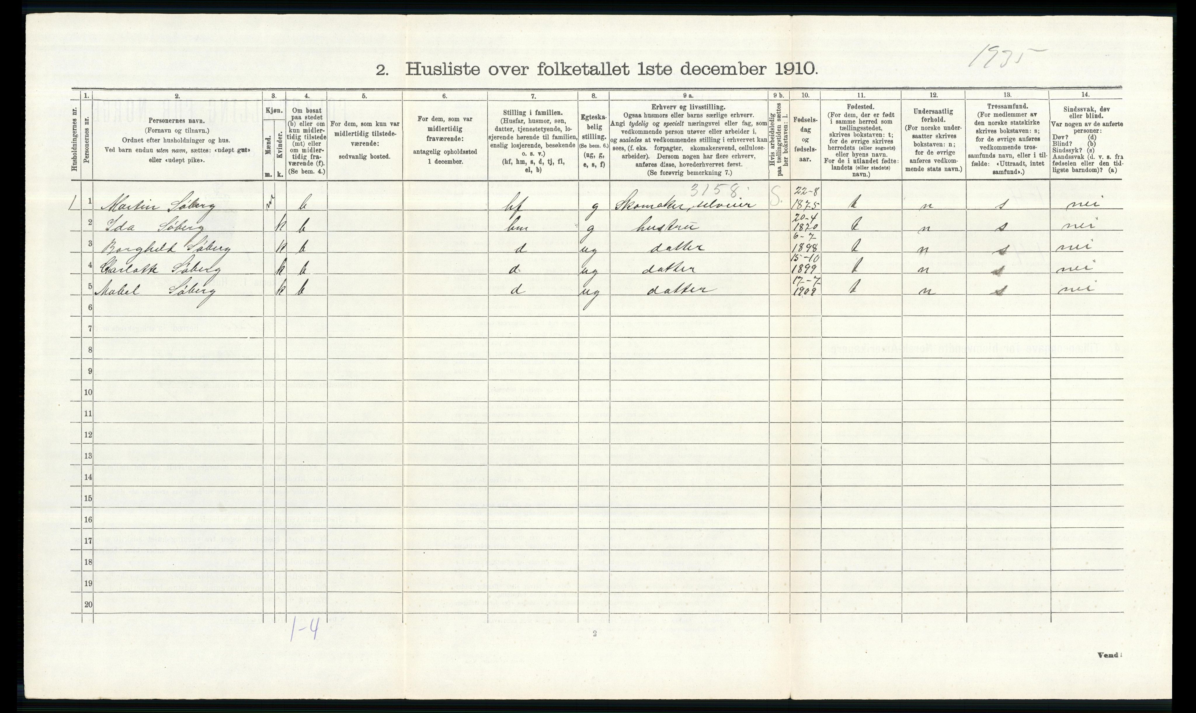 RA, 1910 census for Vardal, 1910, p. 703