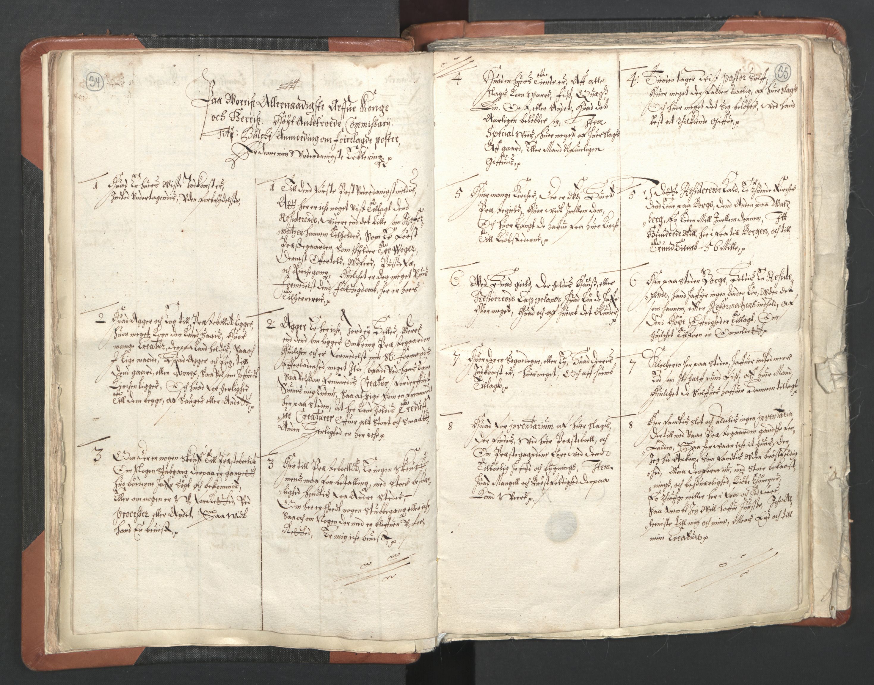 RA, Vicar's Census 1664-1666, no. 36: Lofoten and Vesterålen deanery, Senja deanery and Troms deanery, 1664-1666, p. 34-35