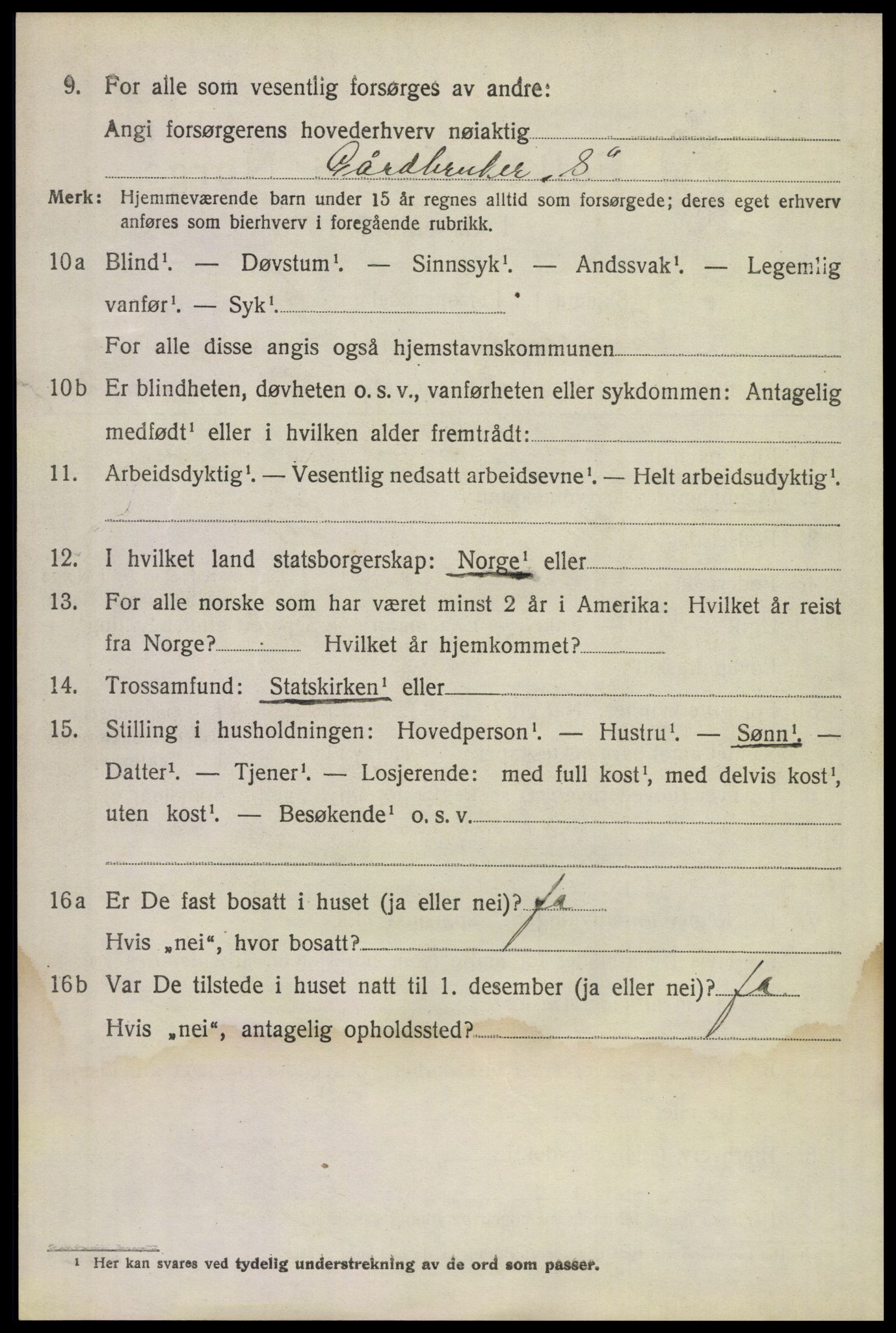 SAKO, 1920 census for Gransherad, 1920, p. 2689