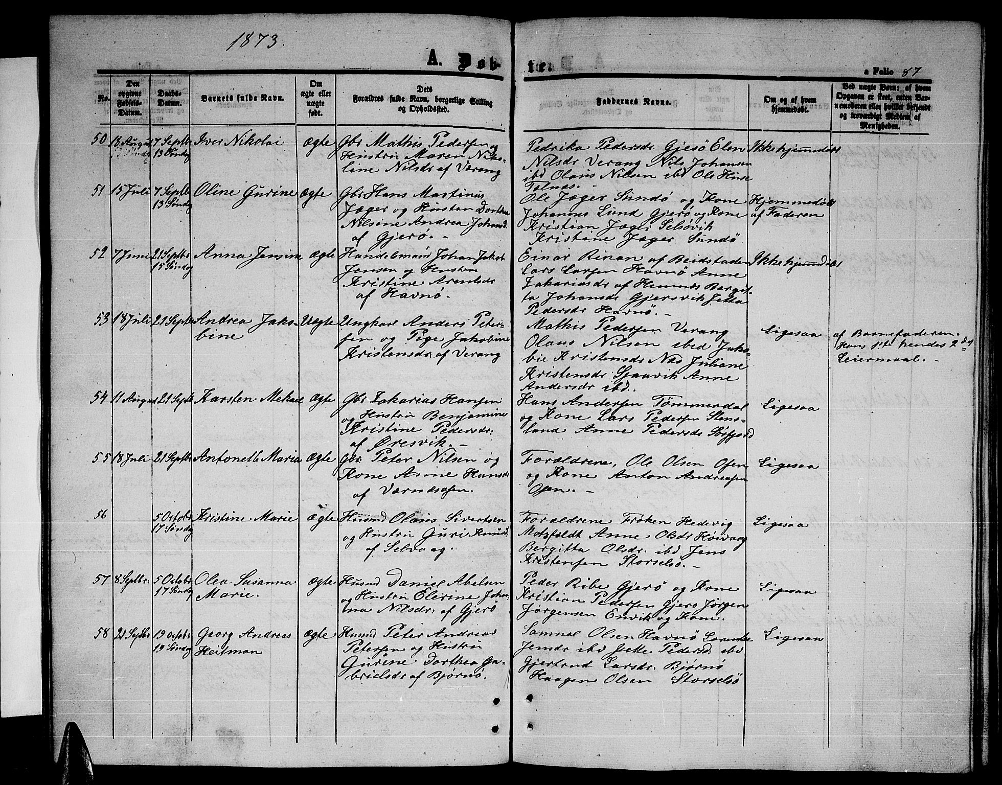 Ministerialprotokoller, klokkerbøker og fødselsregistre - Nordland, SAT/A-1459/841/L0619: Parish register (copy) no. 841C03, 1856-1876, p. 87