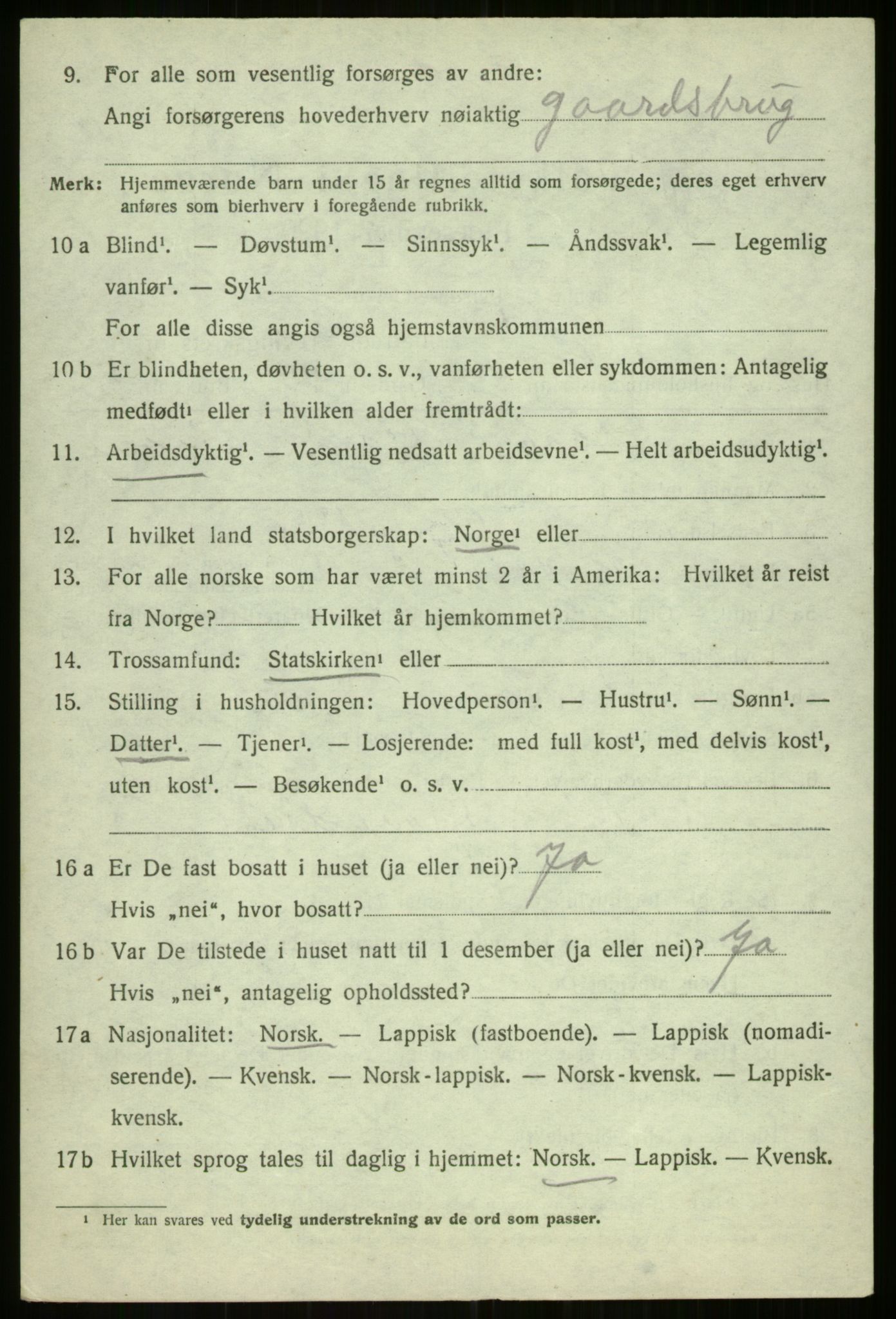 SATØ, 1920 census for Balsfjord, 1920, p. 3807