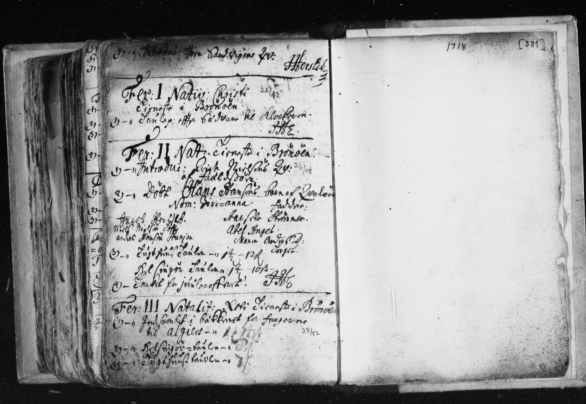 Ministerialprotokoller, klokkerbøker og fødselsregistre - Nordland, SAT/A-1459/813/L0192: Parish register (official) no. 813A02, 1677-1718, p. 381