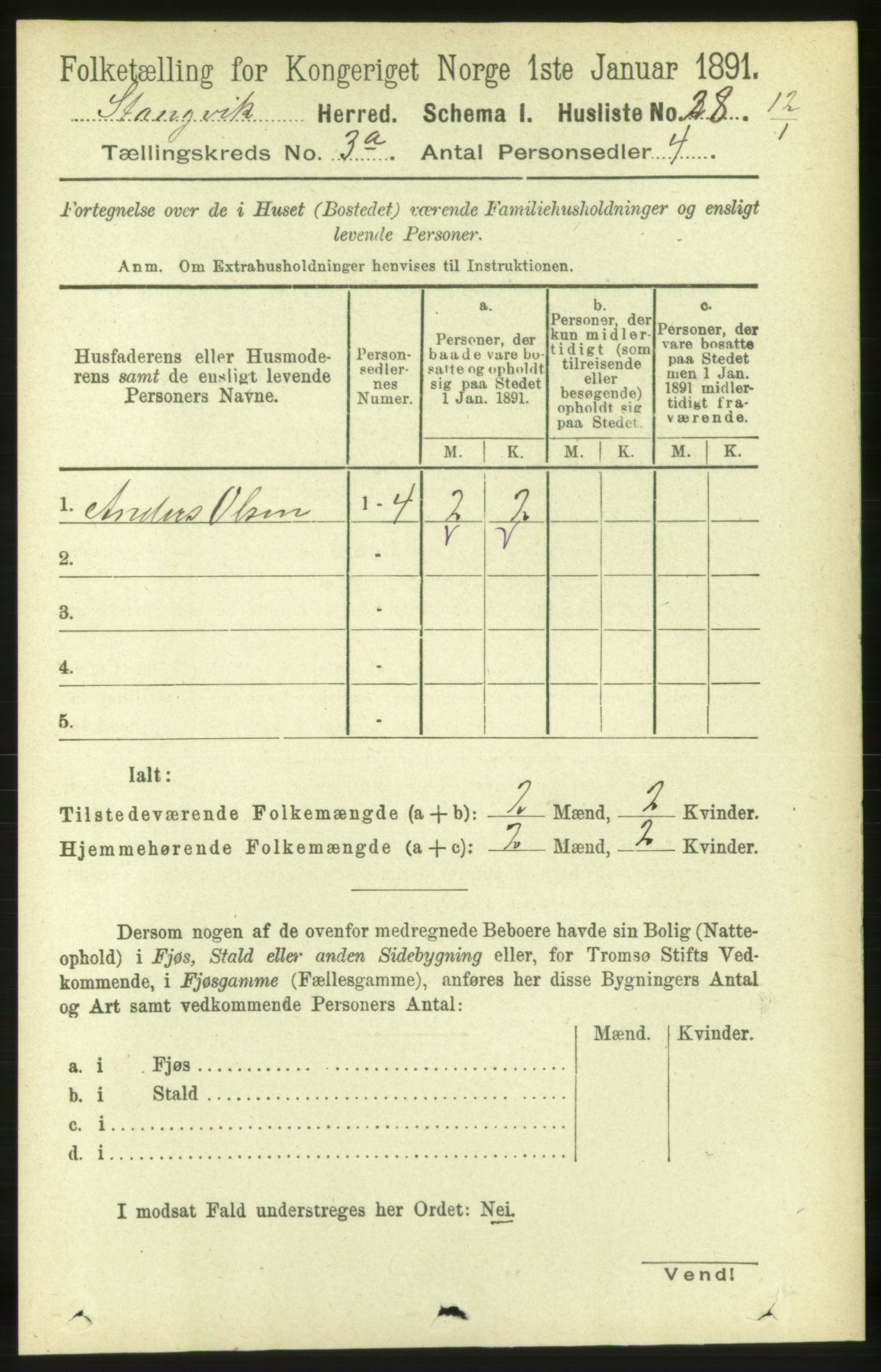 RA, 1891 census for 1564 Stangvik, 1891, p. 1202