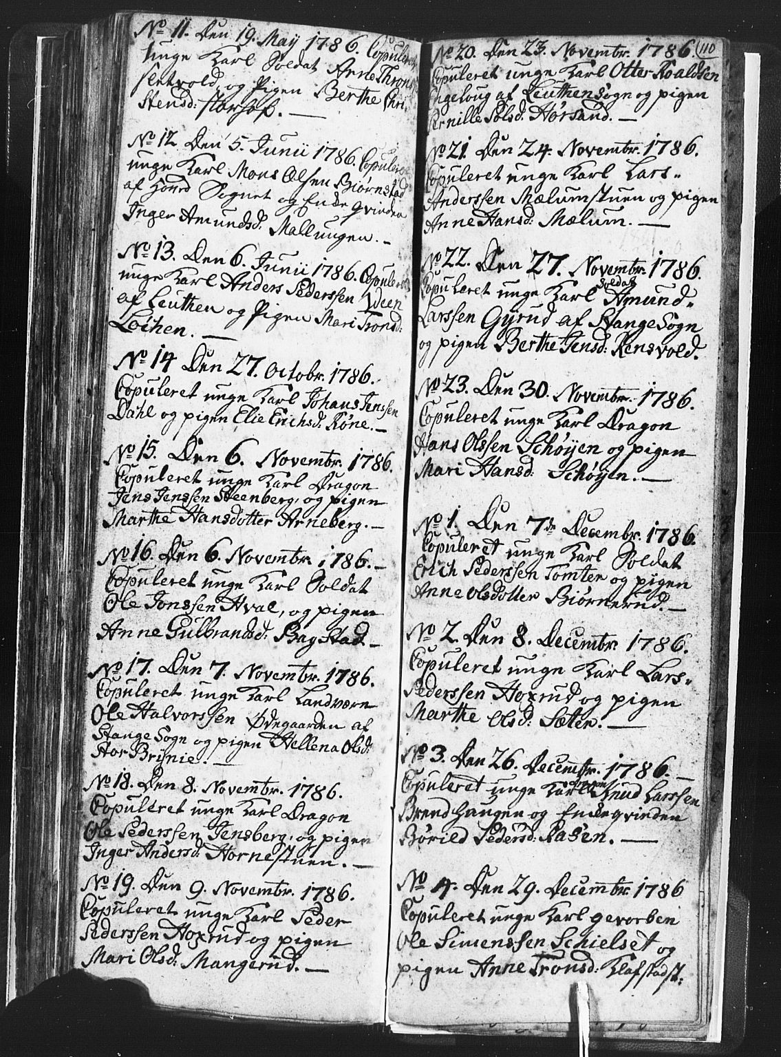Romedal prestekontor, SAH/PREST-004/L/L0001: Parish register (copy) no. 1, 1785-1794, p. 110