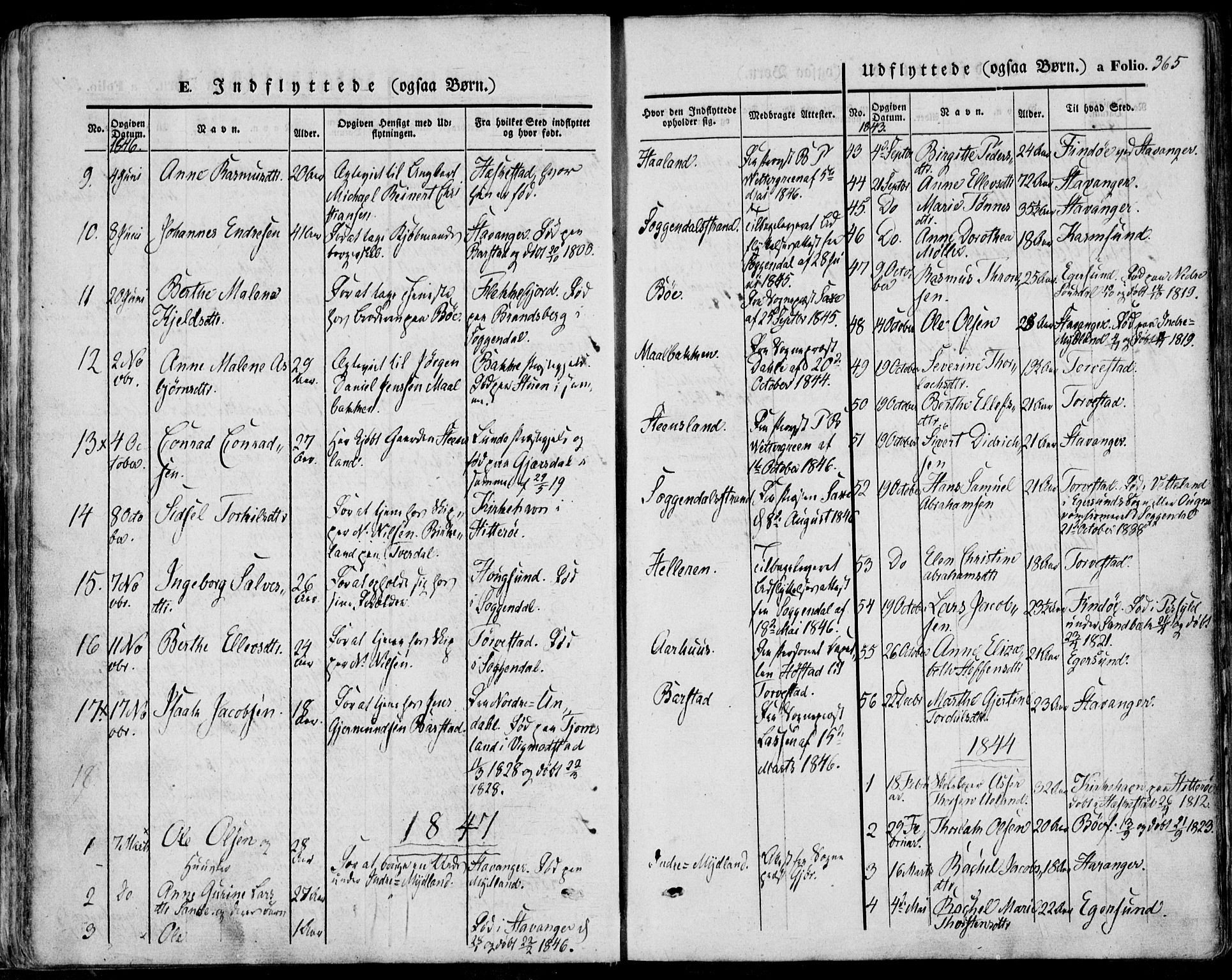 Sokndal sokneprestkontor, SAST/A-101808: Parish register (official) no. A 8.2, 1842-1857, p. 365