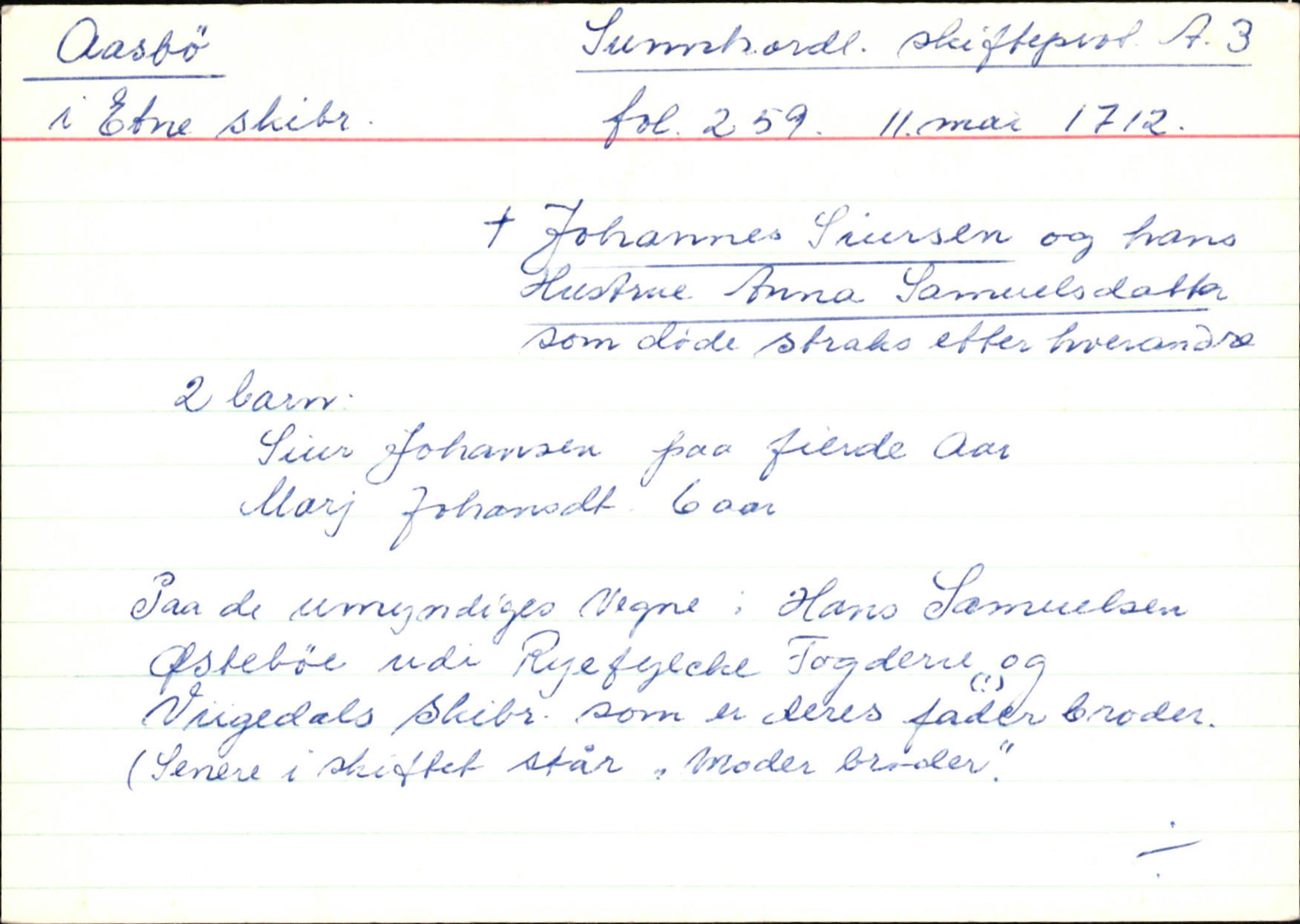 Skiftekort ved Statsarkivet i Bergen, SAB/SKIFTEKORT/004/L0002: Skifteprotokoll nr. 3, 1708-1717, p. 1