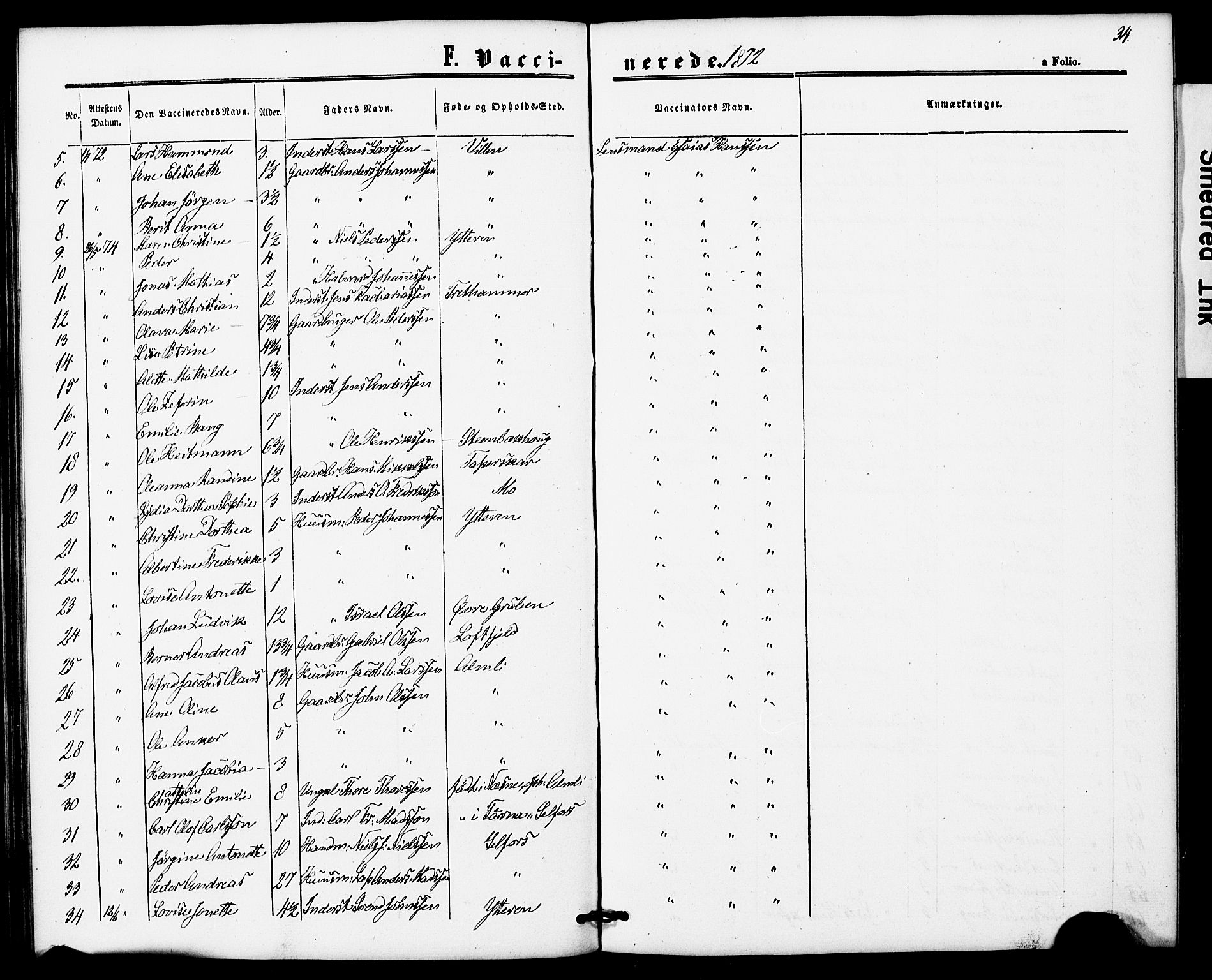 Ministerialprotokoller, klokkerbøker og fødselsregistre - Nordland, SAT/A-1459/827/L0397: Parish register (official) no. 827A09, 1862-1876, p. 34