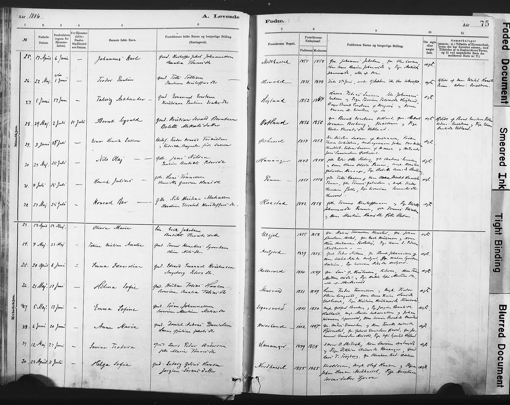 Lista sokneprestkontor, AV/SAK-1111-0027/F/Fa/L0012: Parish register (official) no. A 12, 1879-1903, p. 75