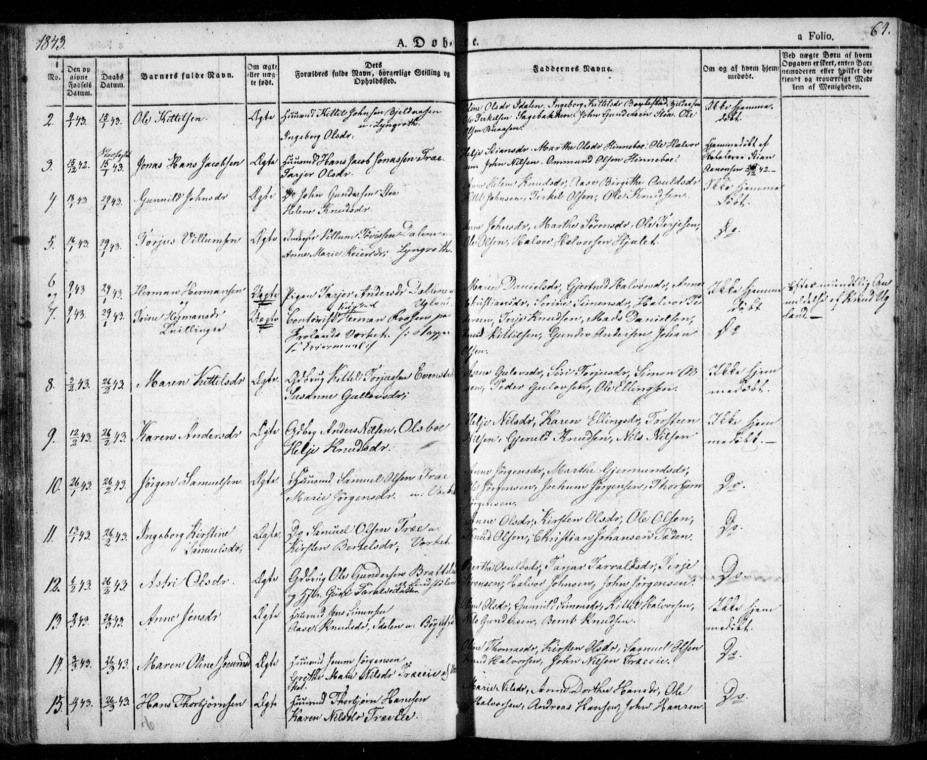 Froland sokneprestkontor, AV/SAK-1111-0013/F/Fa/L0001: Parish register (official) no. A 1, 1827-1844, p. 64