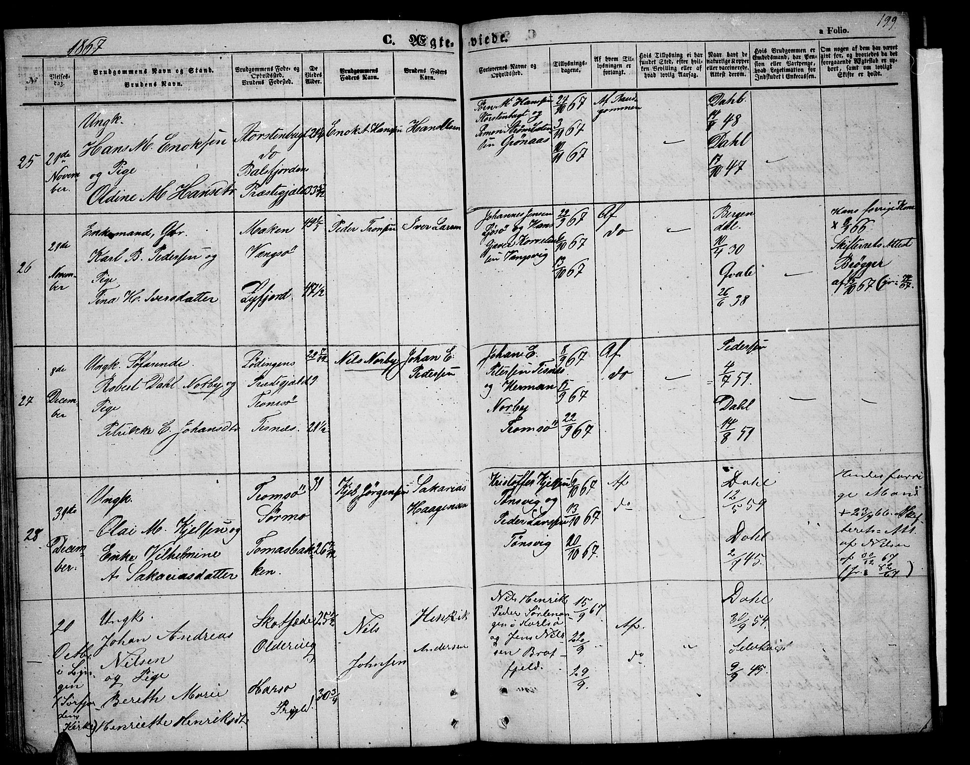 Tromsøysund sokneprestkontor, AV/SATØ-S-1304/G/Gb/L0001klokker: Parish register (copy) no. 1, 1857-1869, p. 199