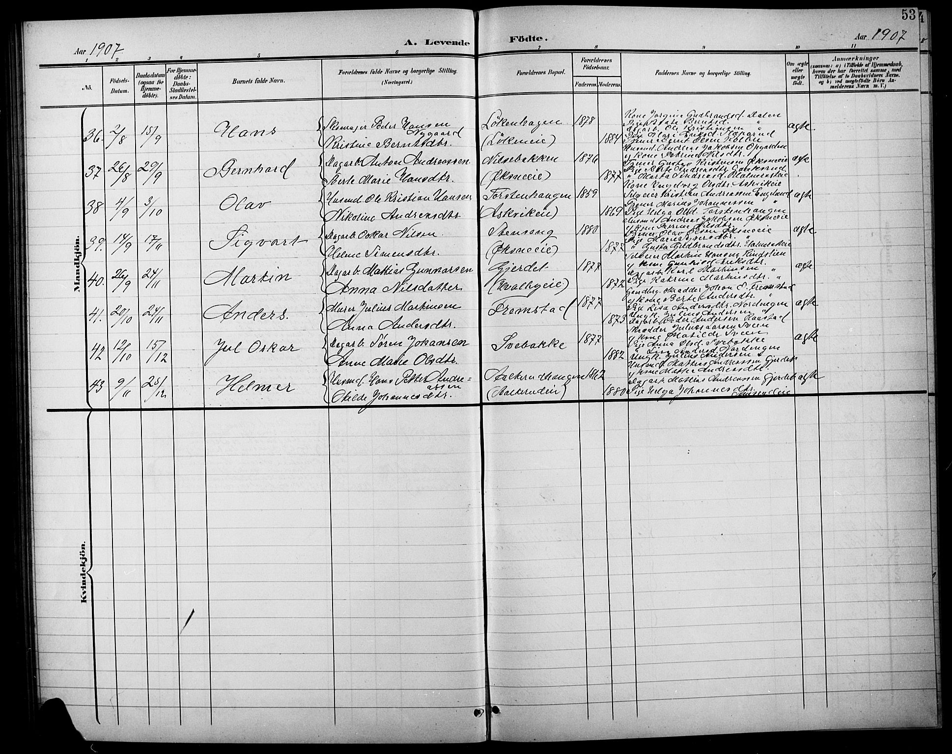 Søndre Land prestekontor, AV/SAH-PREST-122/L/L0004: Parish register (copy) no. 4, 1901-1915, p. 53