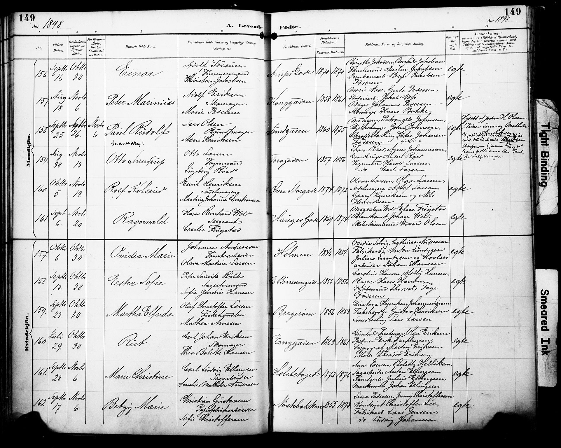 Bragernes kirkebøker, AV/SAKO-A-6/F/Fb/L0008: Parish register (official) no. II 8, 1894-1902, p. 149