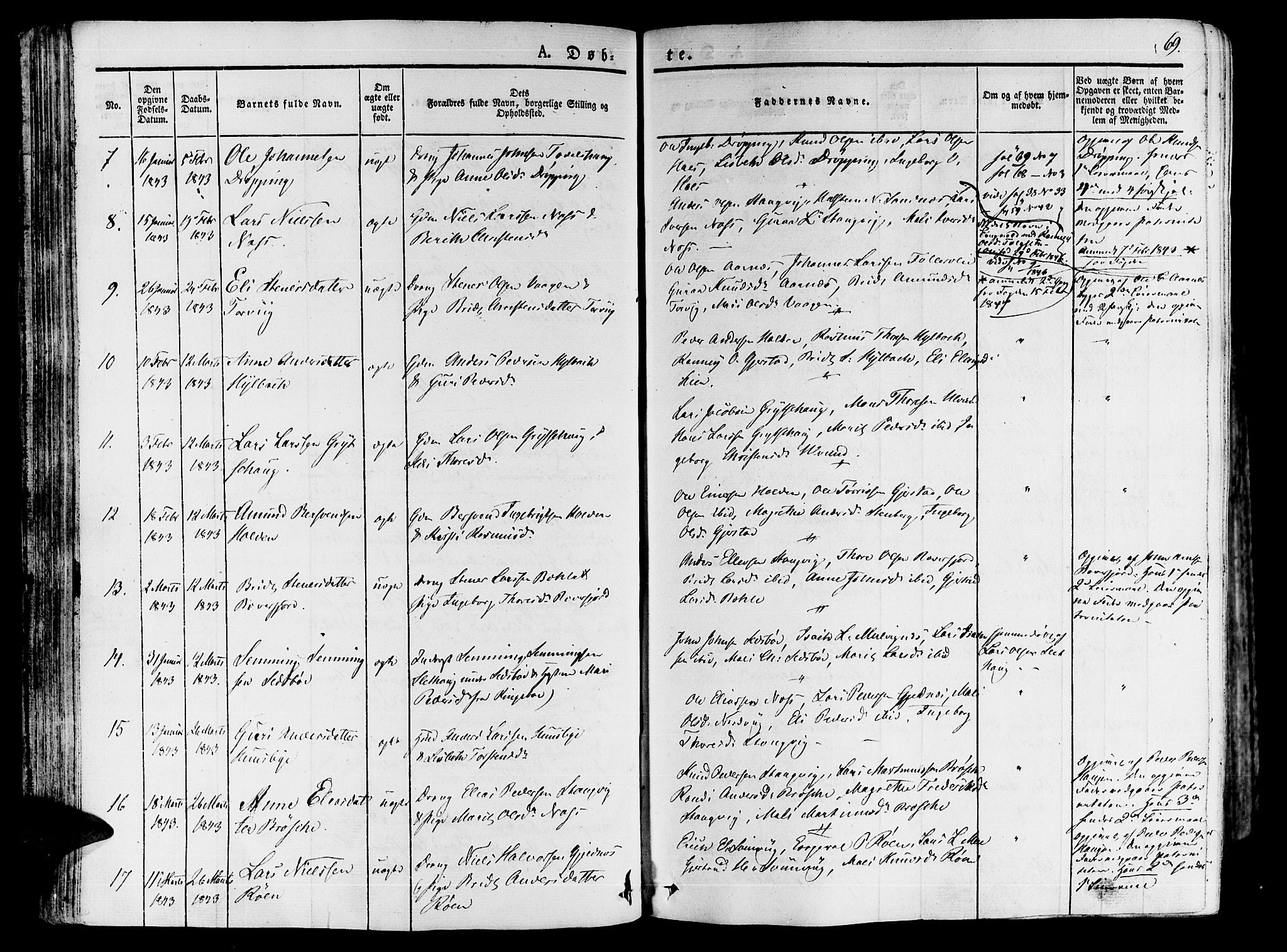 Ministerialprotokoller, klokkerbøker og fødselsregistre - Møre og Romsdal, AV/SAT-A-1454/592/L1024: Parish register (official) no. 592A03 /1, 1831-1849, p. 69