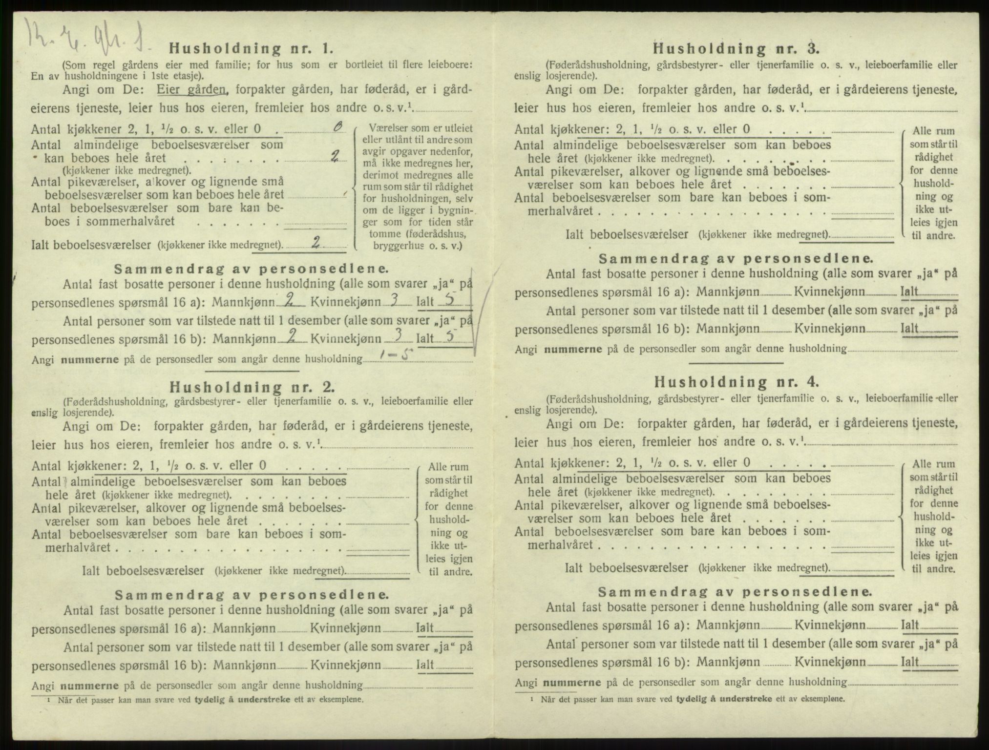 SAB, 1920 census for Gaular, 1920, p. 1069