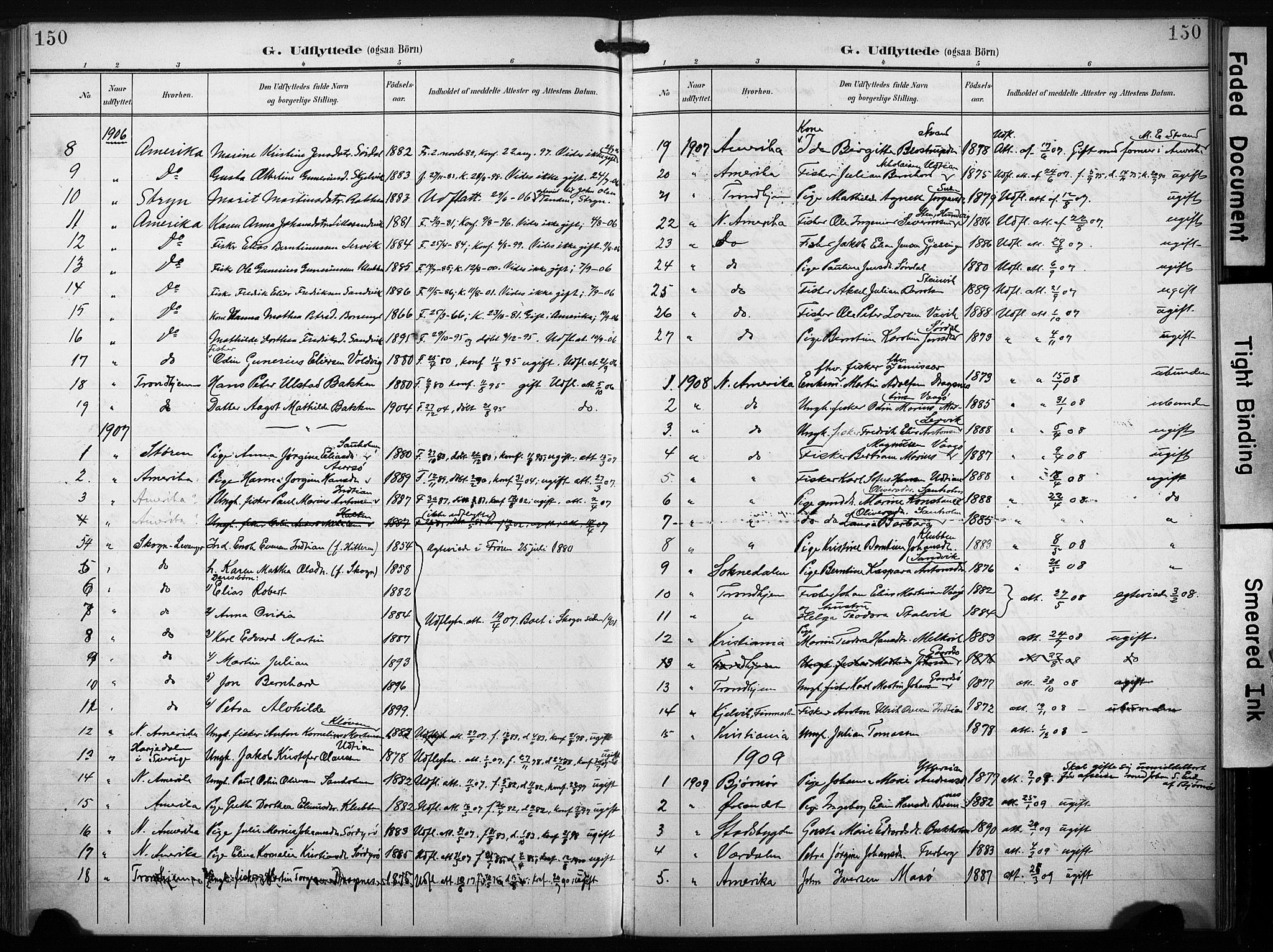 Ministerialprotokoller, klokkerbøker og fødselsregistre - Sør-Trøndelag, SAT/A-1456/640/L0580: Parish register (official) no. 640A05, 1902-1910, p. 150