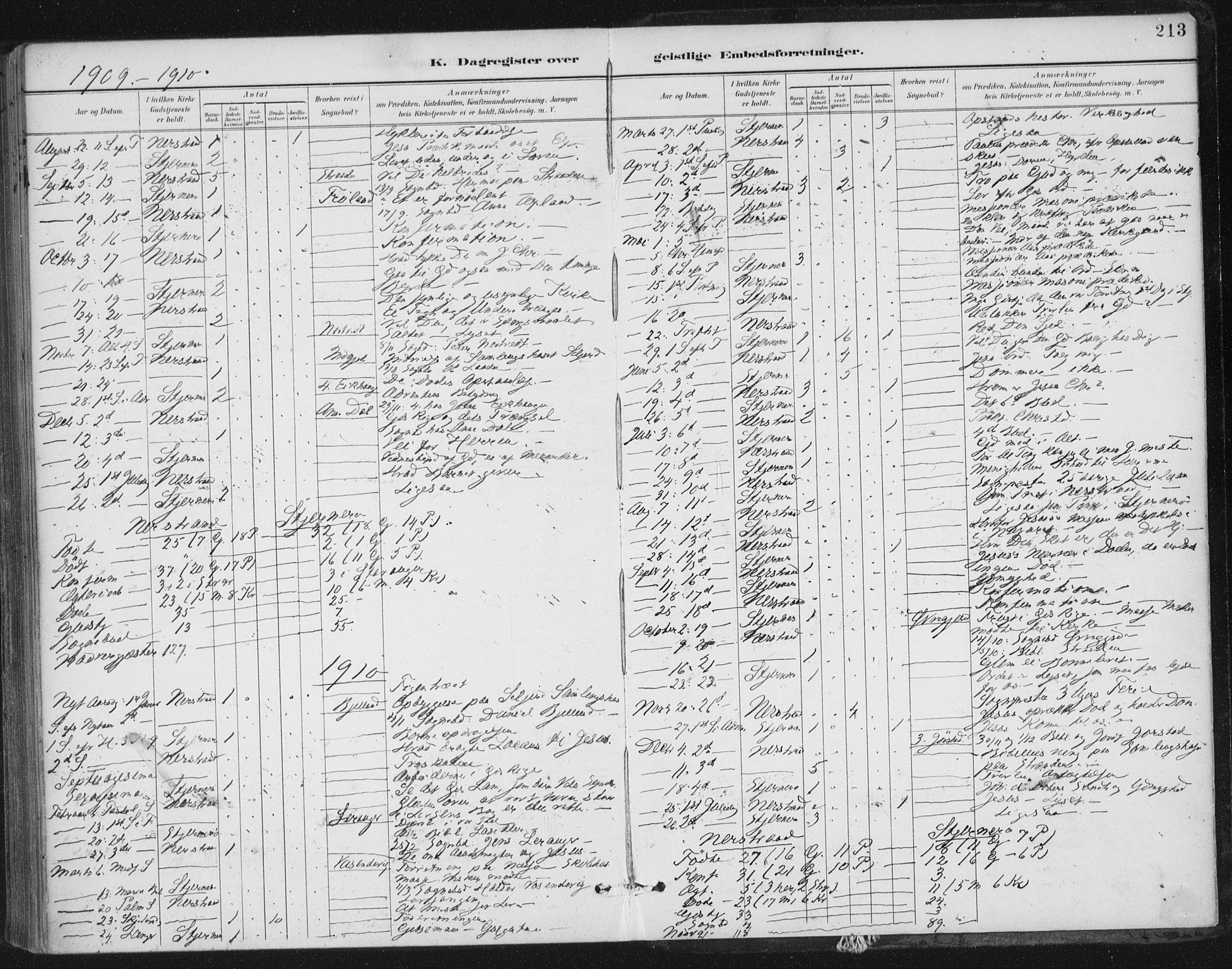 Nedstrand sokneprestkontor, AV/SAST-A-101841/01/IV: Parish register (official) no. A 13, 1887-1915, p. 213