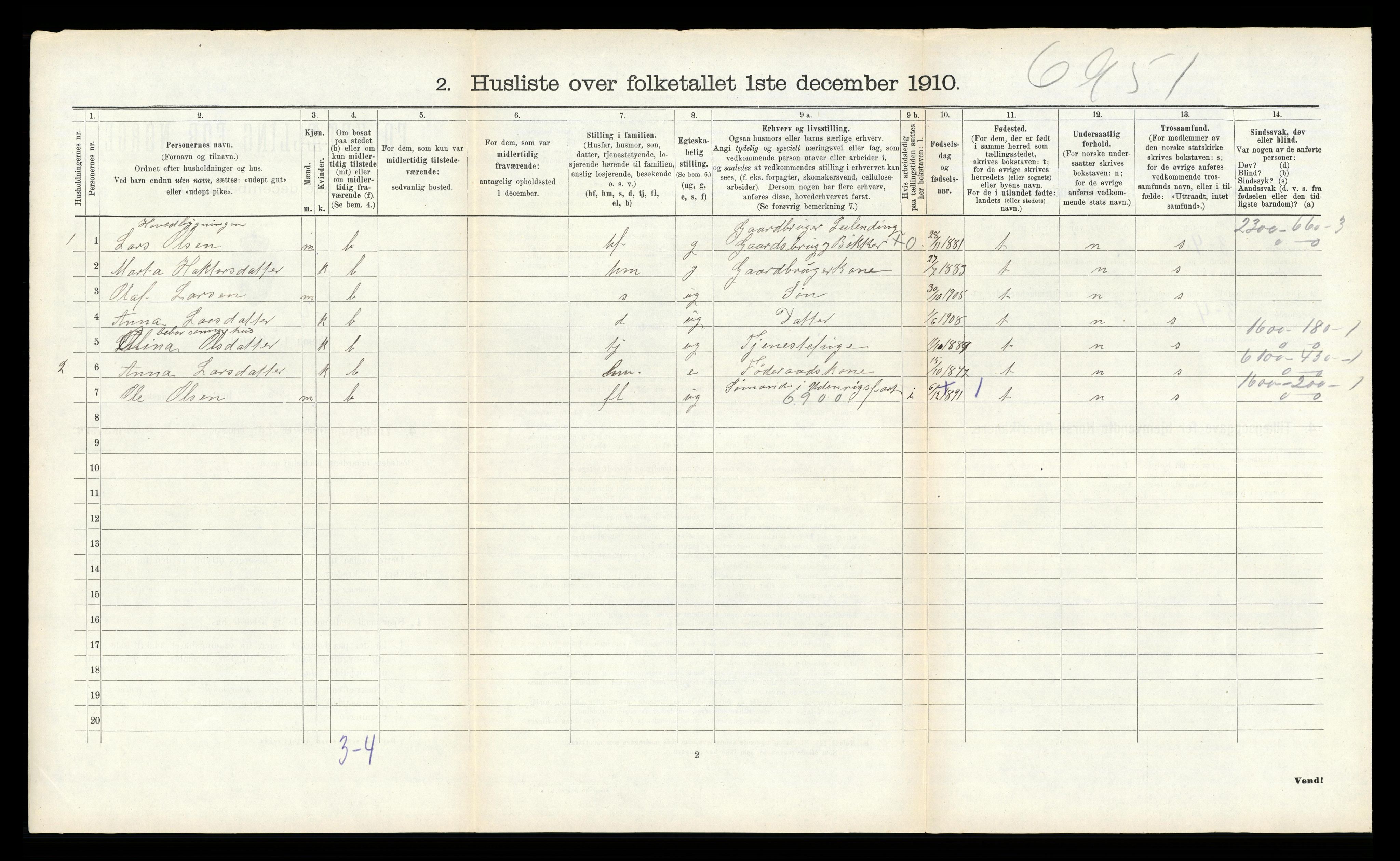 RA, 1910 census for Kvinnherad, 1910, p. 314