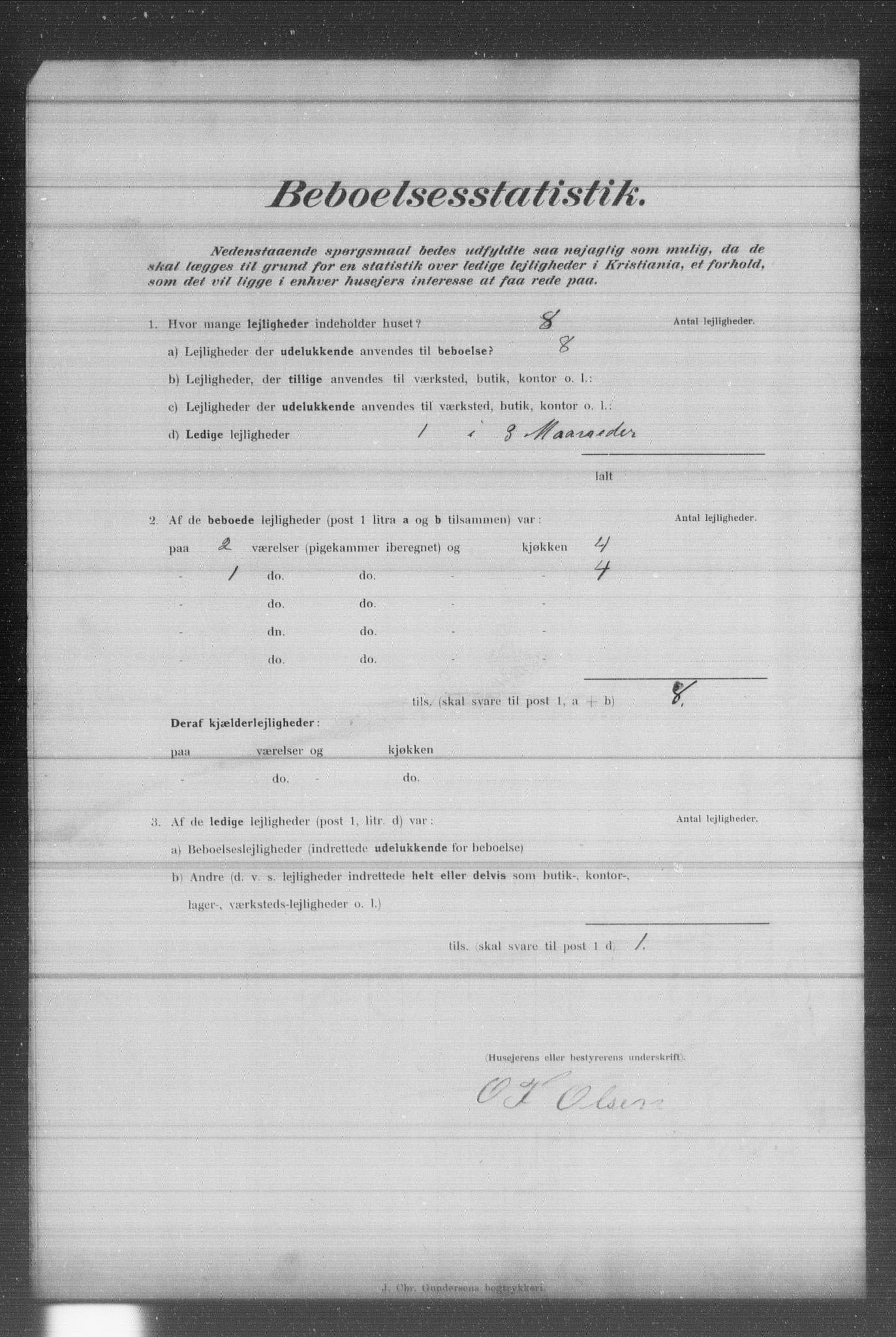 OBA, Municipal Census 1902 for Kristiania, 1902, p. 1252