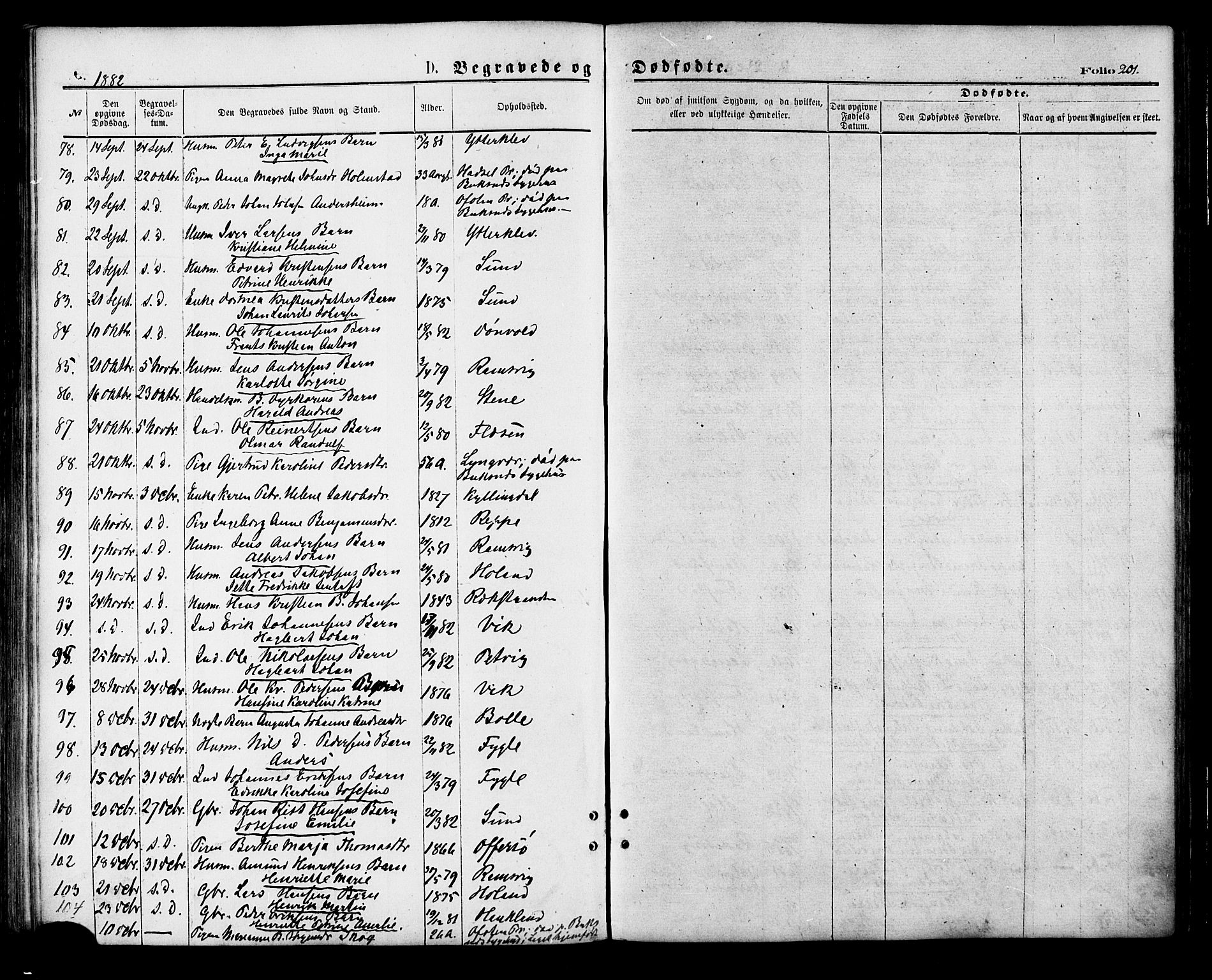 Ministerialprotokoller, klokkerbøker og fødselsregistre - Nordland, AV/SAT-A-1459/881/L1166: Parish register (copy) no. 881C03, 1876-1885, p. 201