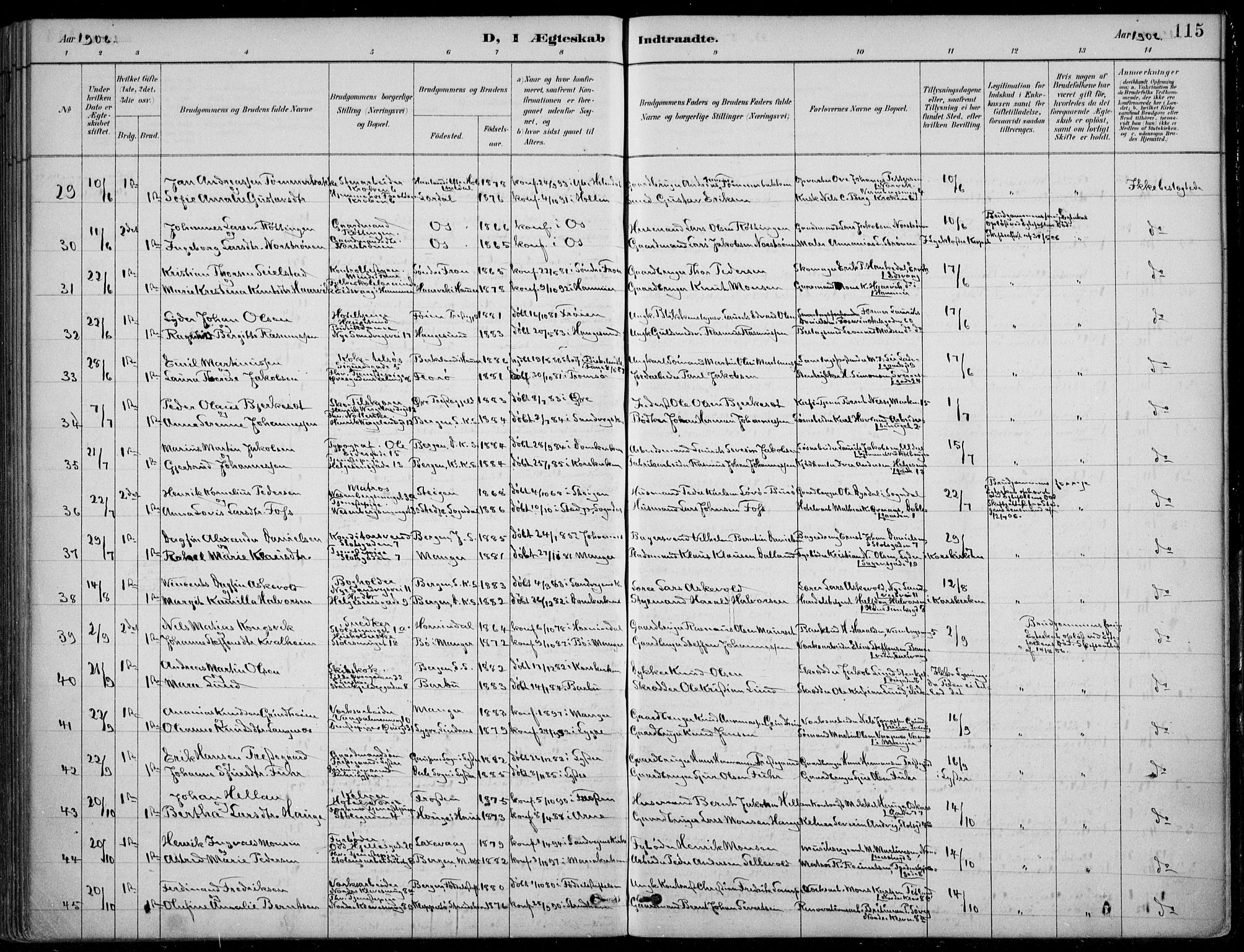 Mariakirken Sokneprestembete, AV/SAB-A-76901/H/Hab/L0008: Parish register (copy) no. A 8, 1889-1908, p. 115