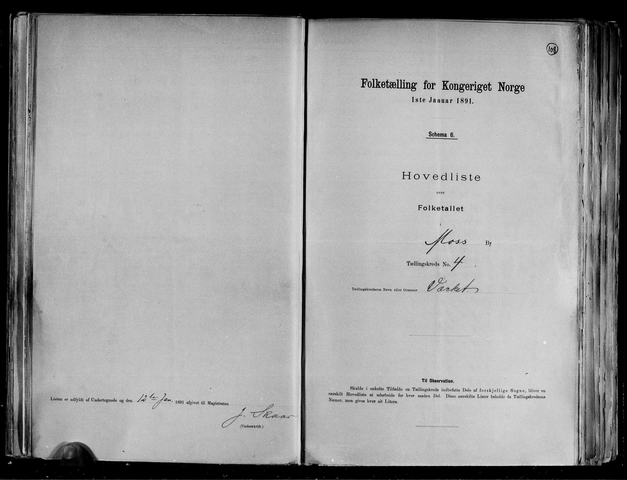 RA, 1891 census for 0104 Moss, 1891, p. 11