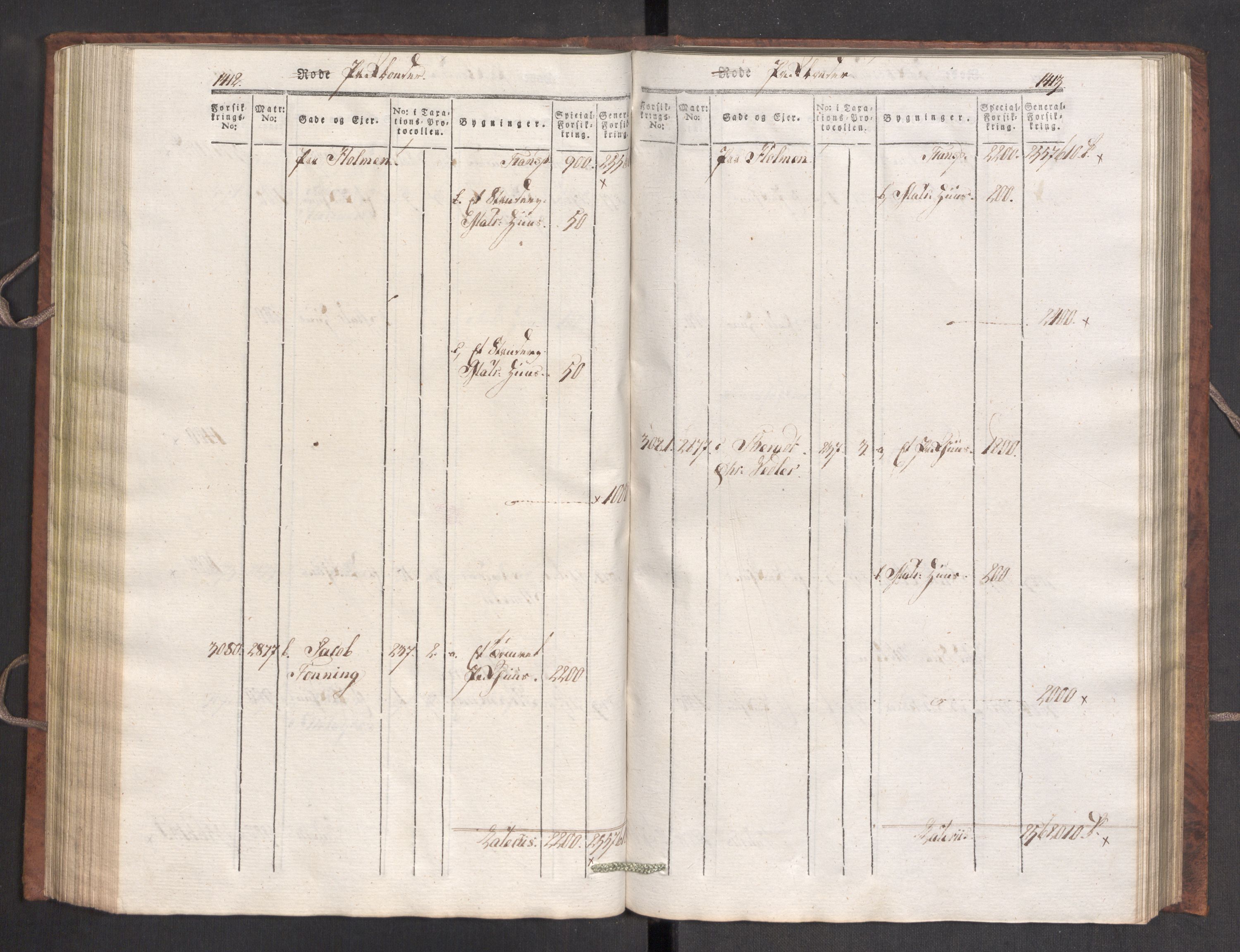 Kommersekollegiet, Brannforsikringskontoret 1767-1814, AV/RA-EA-5458/F/Fa/L0007/0003: Bergen / Branntakstprotokoll, 1807-1817, p. 1412-1413