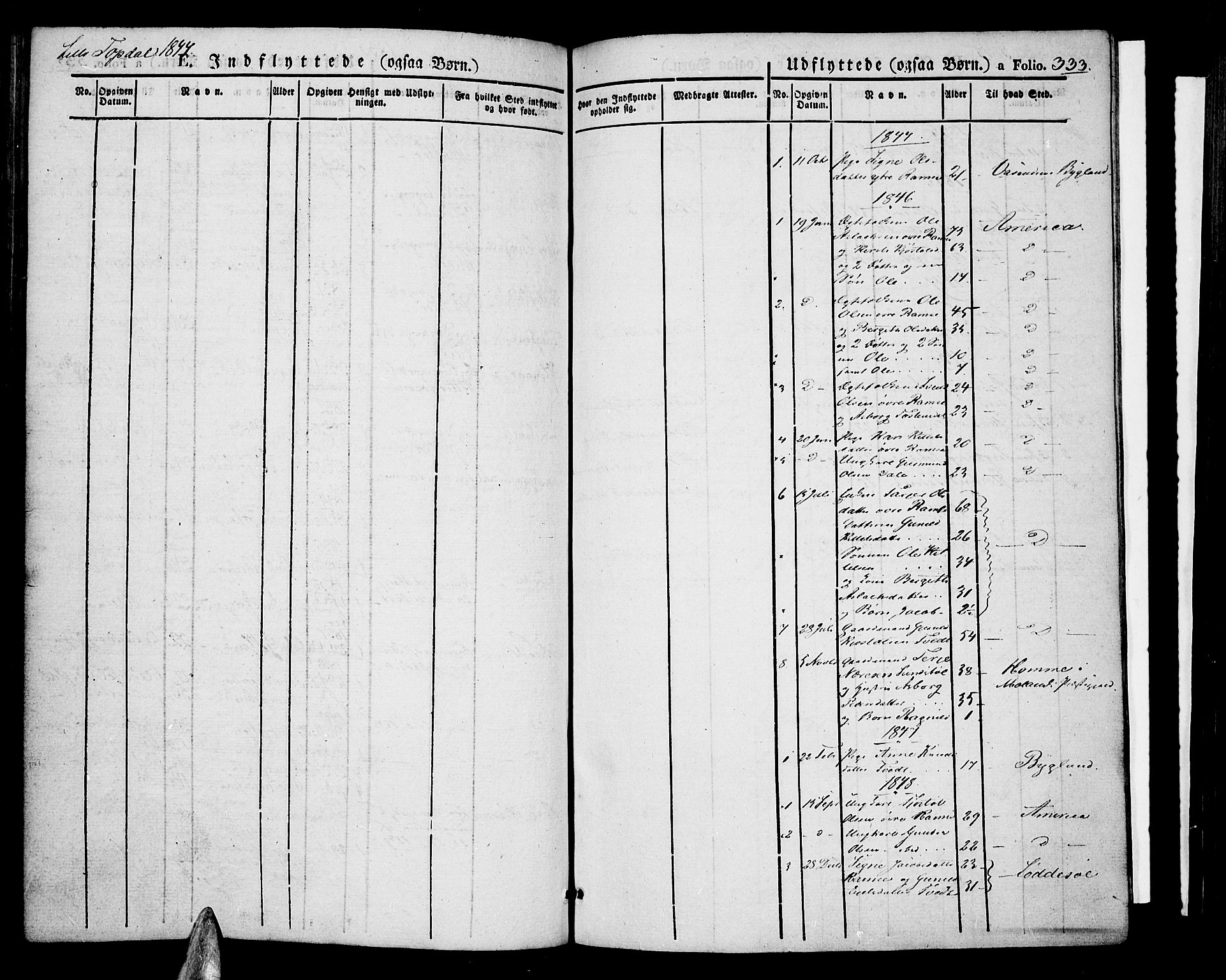 Åmli sokneprestkontor, SAK/1111-0050/F/Fa/Fac/L0007: Parish register (official) no. A 7 /4, 1829-1851, p. 333