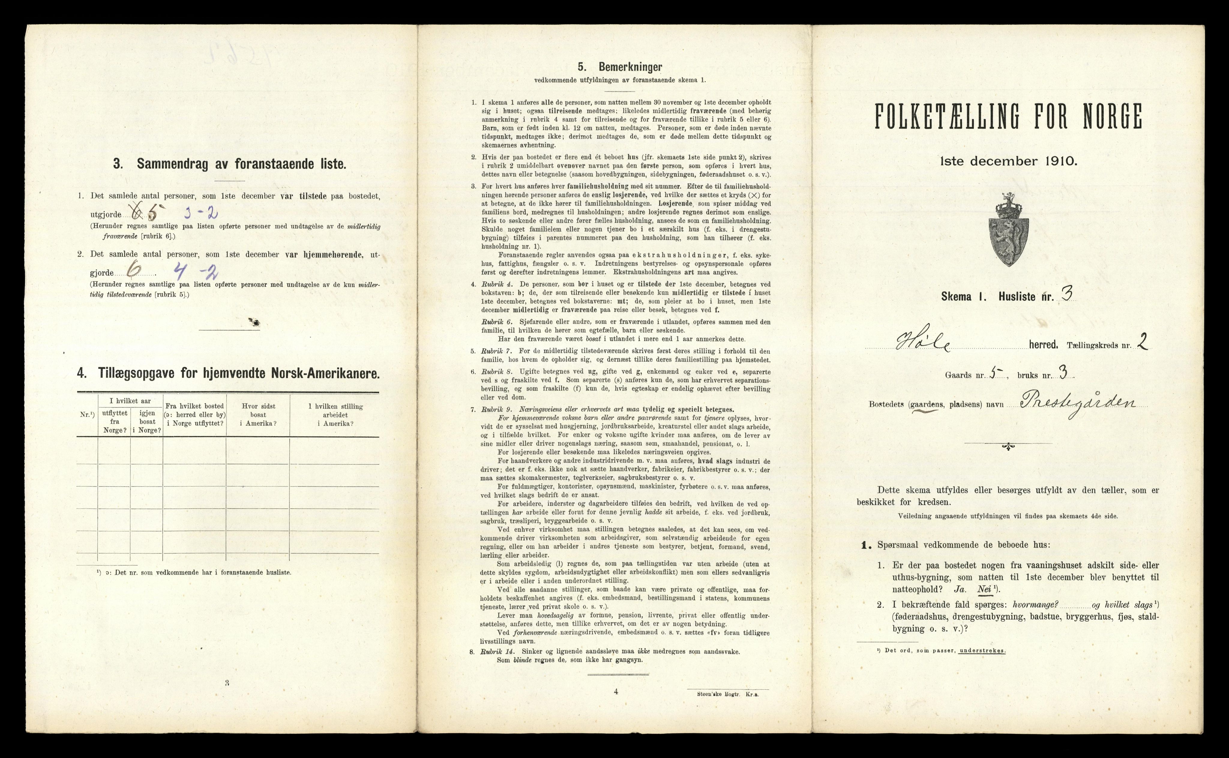 RA, 1910 census for Høle, 1910, p. 68