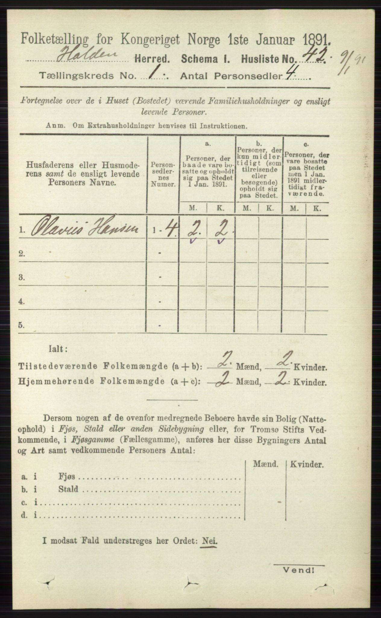 RA, 1891 census for 0819 Holla, 1891, p. 68