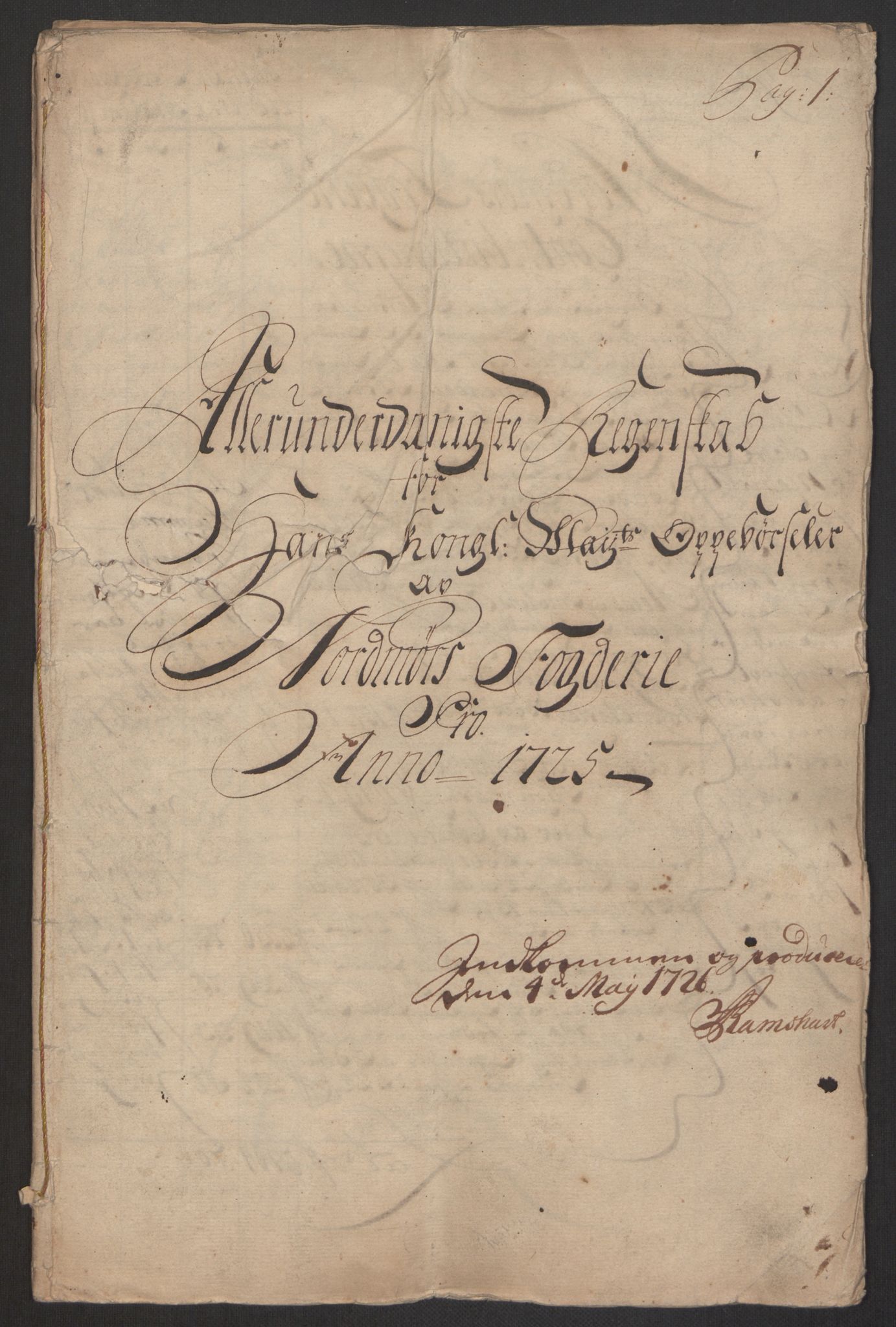Rentekammeret inntil 1814, Reviderte regnskaper, Fogderegnskap, RA/EA-4092/R56/L3758: Fogderegnskap Nordmøre, 1725, p. 2