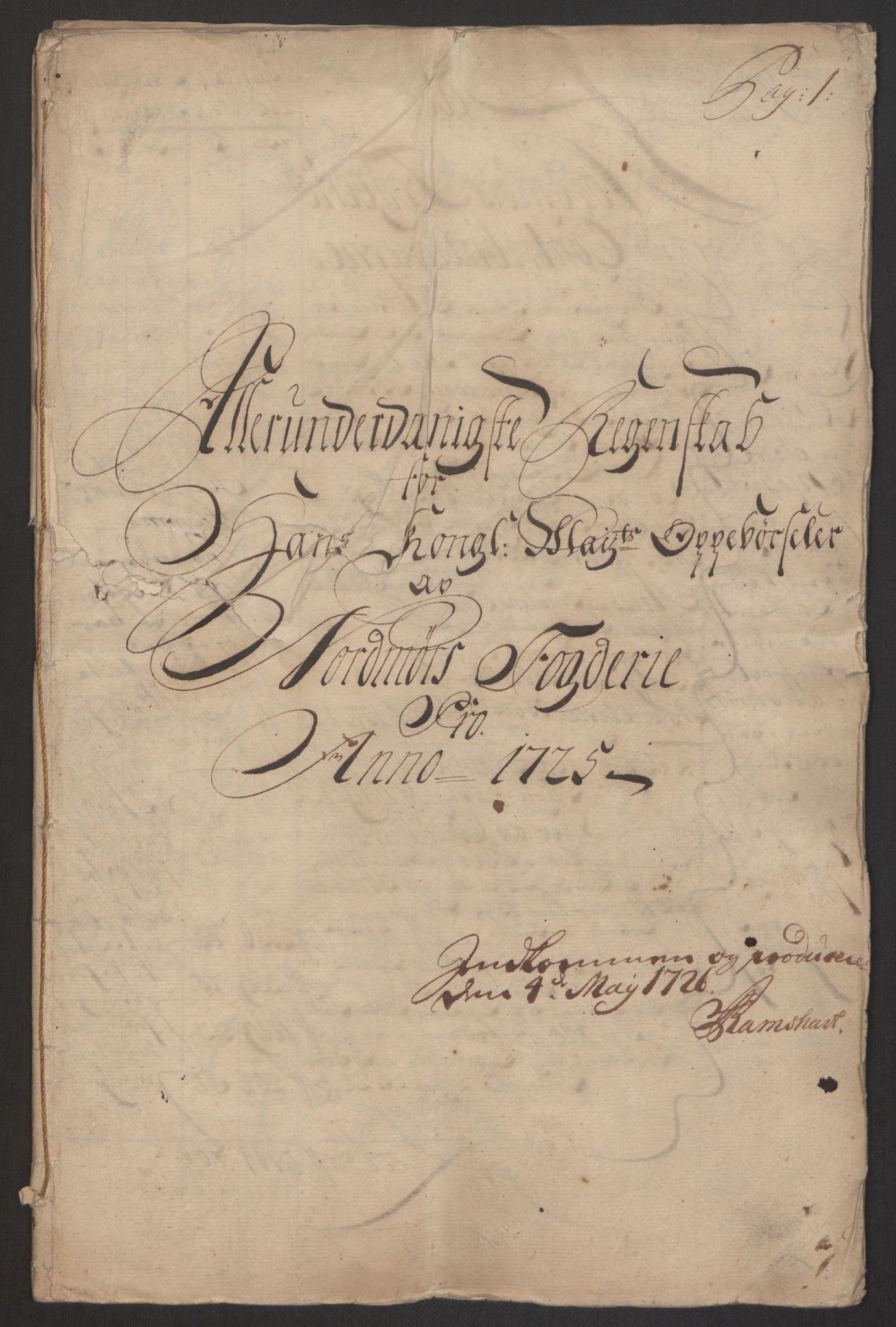 Rentekammeret inntil 1814, Reviderte regnskaper, Fogderegnskap, AV/RA-EA-4092/R56/L3758: Fogderegnskap Nordmøre, 1725, p. 2