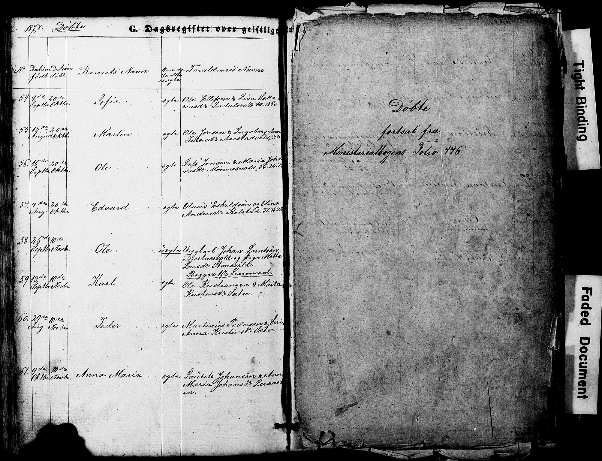 Ministerialprotokoller, klokkerbøker og fødselsregistre - Nord-Trøndelag, AV/SAT-A-1458/724/L0268: Parish register (copy) no. 724C04, 1846-1878, p. 446