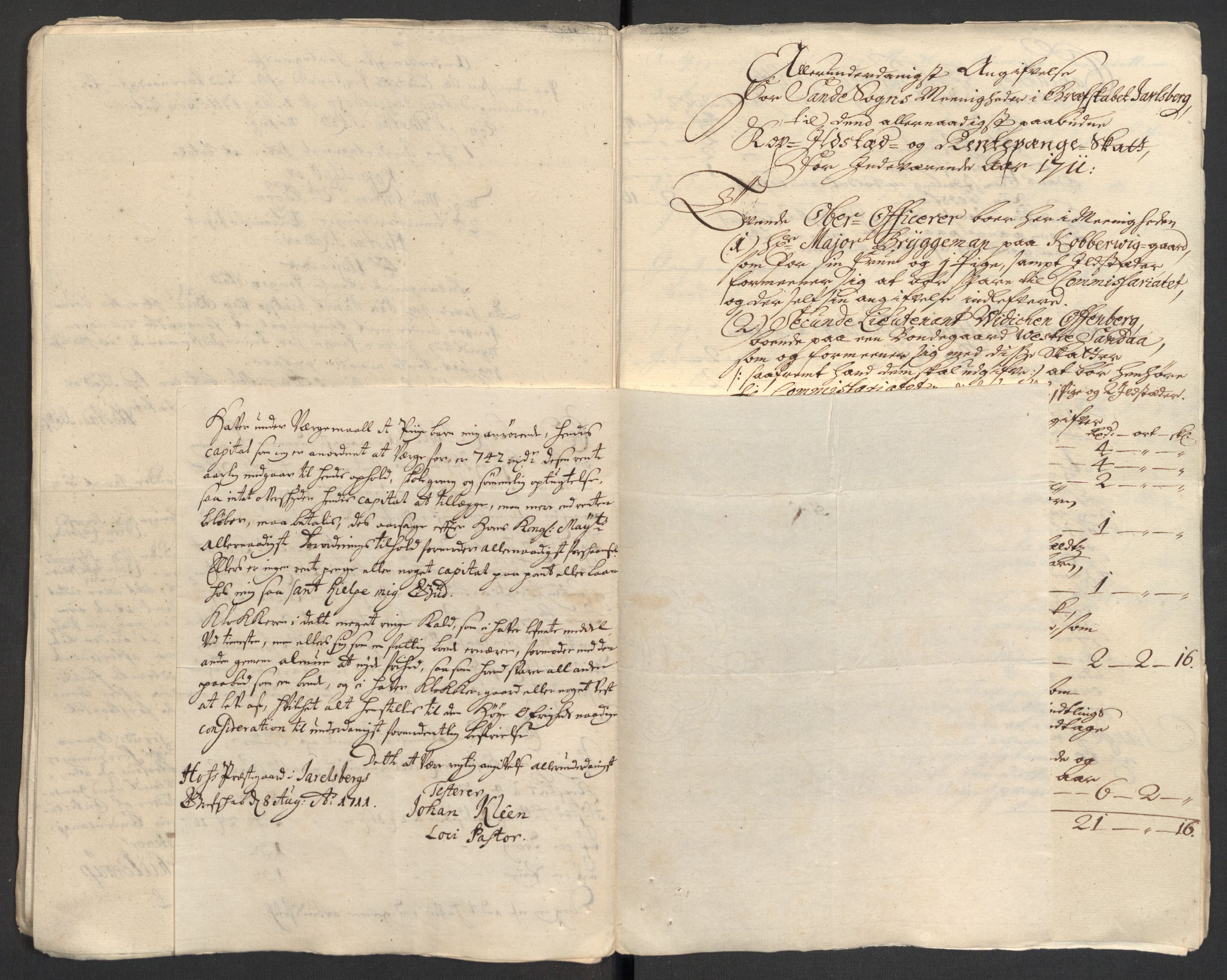 Rentekammeret inntil 1814, Reviderte regnskaper, Fogderegnskap, RA/EA-4092/R32/L1876: Fogderegnskap Jarlsberg grevskap, 1711, p. 336