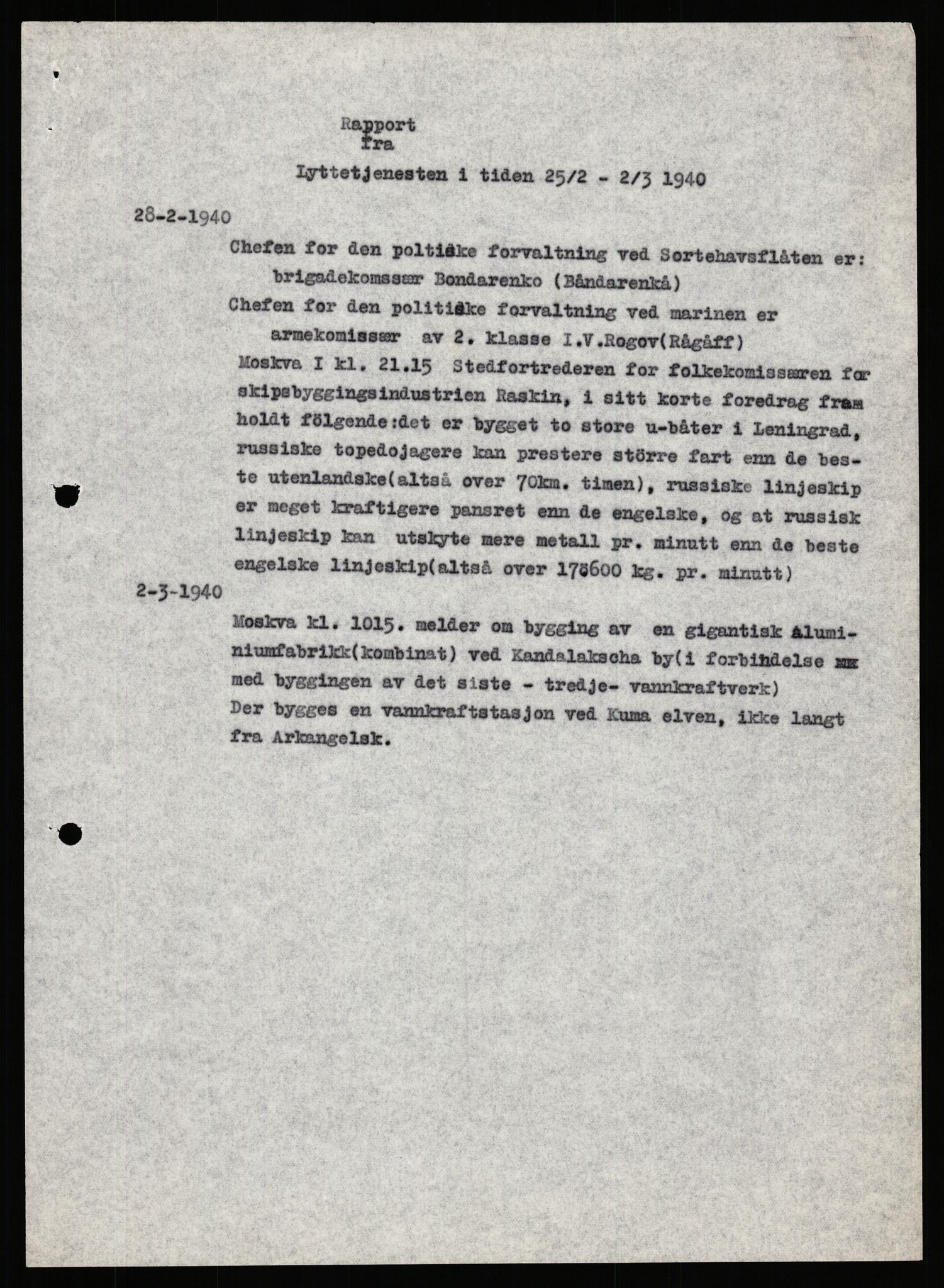 Forsvaret, Forsvarets krigshistoriske avdeling, RA/RAFA-2017/Y/Yb/L0151: II-C-11-645  -  6. Divisjon: avsnittsjefen i Øst-Finnmark, 1940, p. 743