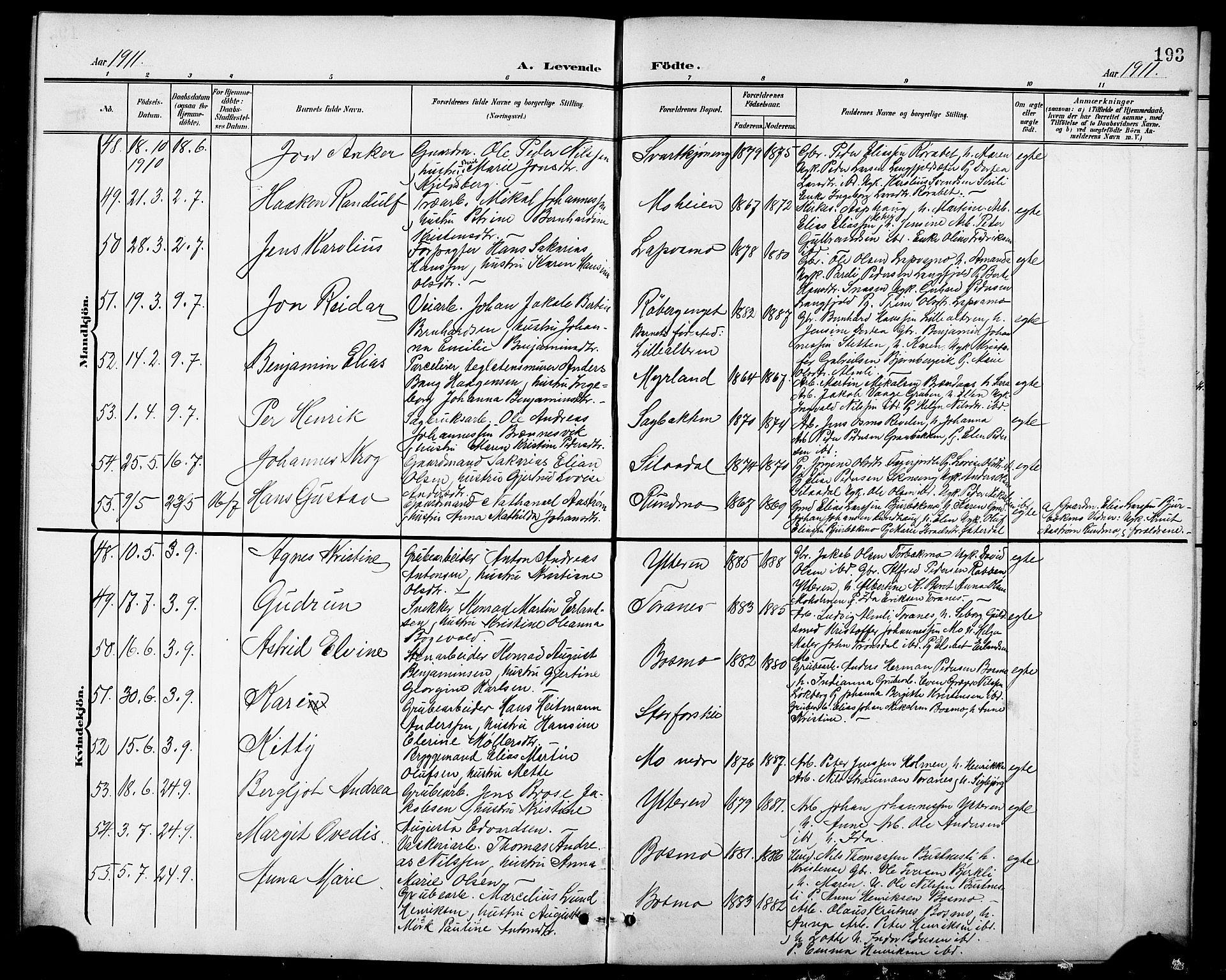 Ministerialprotokoller, klokkerbøker og fødselsregistre - Nordland, AV/SAT-A-1459/827/L0422: Parish register (copy) no. 827C11, 1899-1912, p. 193