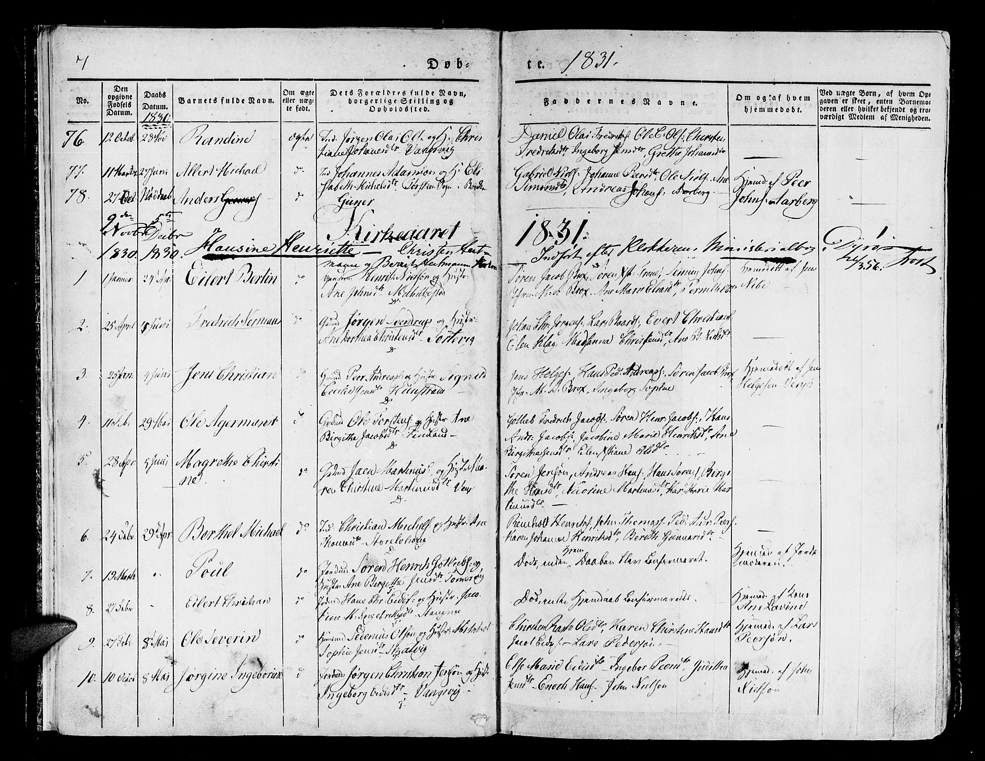 Tranøy sokneprestkontor, SATØ/S-1313/I/Ia/Iaa/L0005kirke: Parish register (official) no. 5, 1829-1844, p. 7