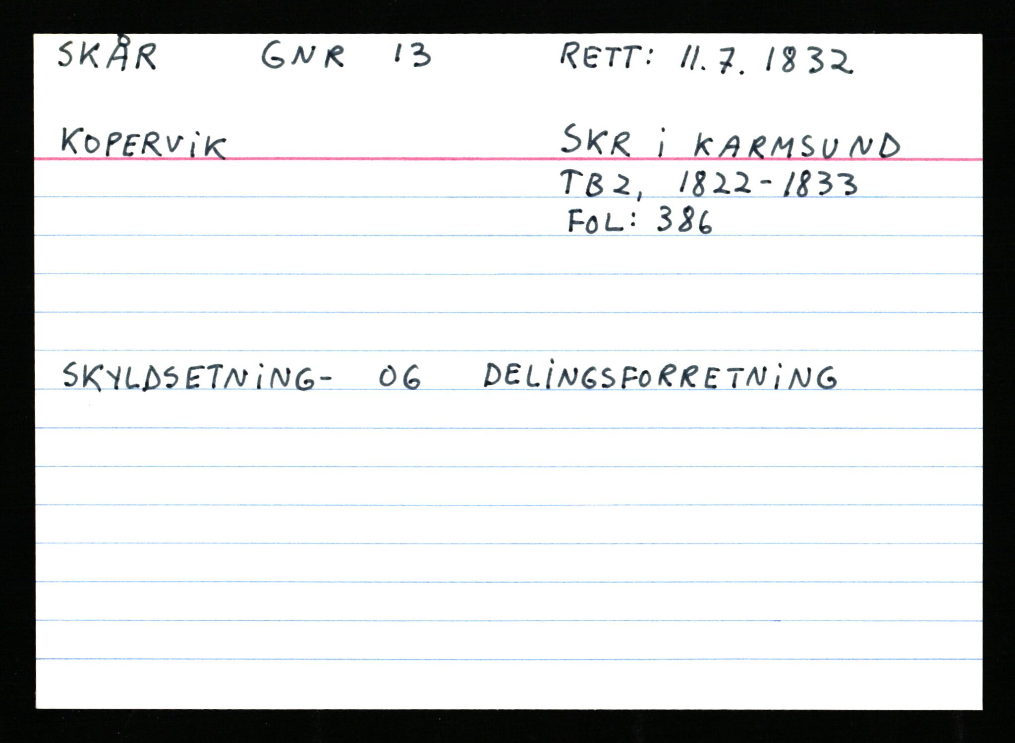 Statsarkivet i Stavanger, AV/SAST-A-101971/03/Y/Ym/L0053: Åstedskort sortert etter gårdsnavn: Skudeneshavn - Solbjør, 1600-1950, p. 167