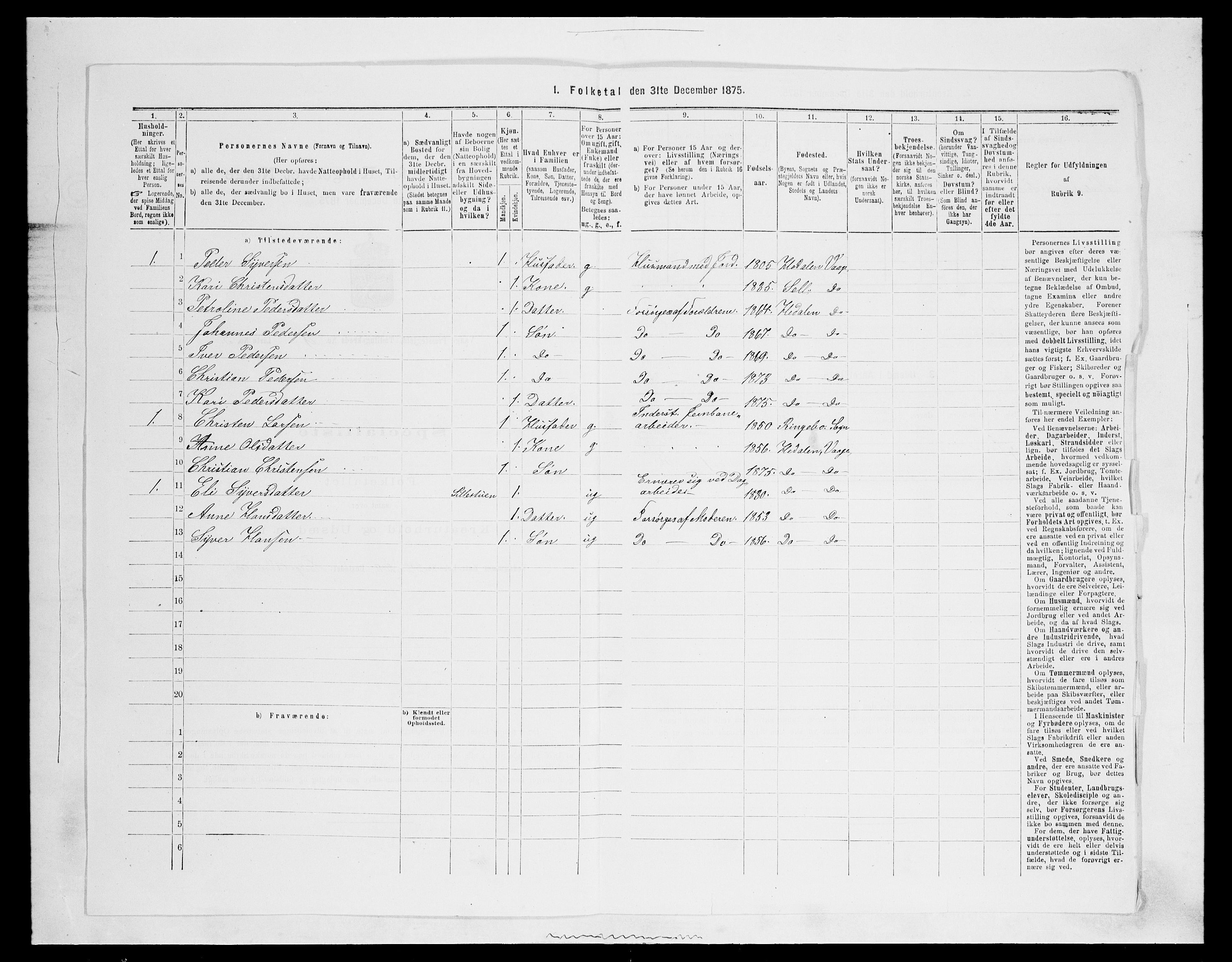 SAH, 1875 census for 0515P Vågå, 1875, p. 1530