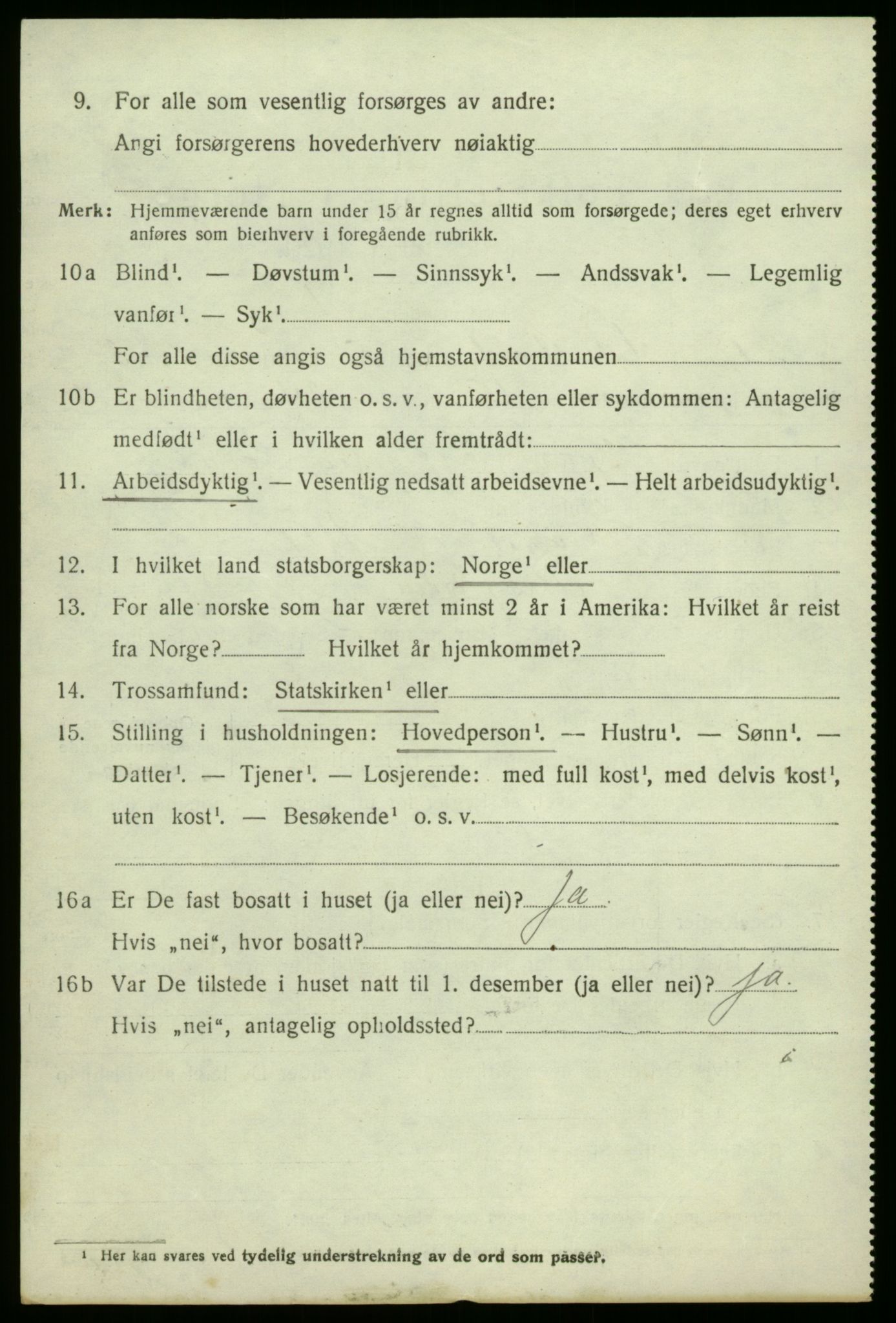 SAB, 1920 census for Hyllestad, 1920, p. 1811