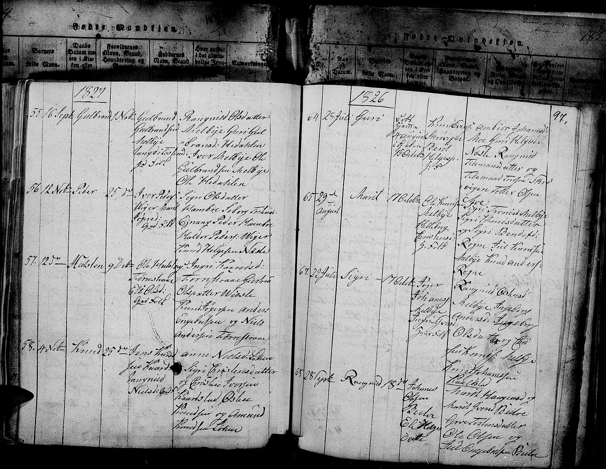 Slidre prestekontor, AV/SAH-PREST-134/H/Ha/Haa/L0002: Parish register (official) no. 2, 1814-1830, p. 187u