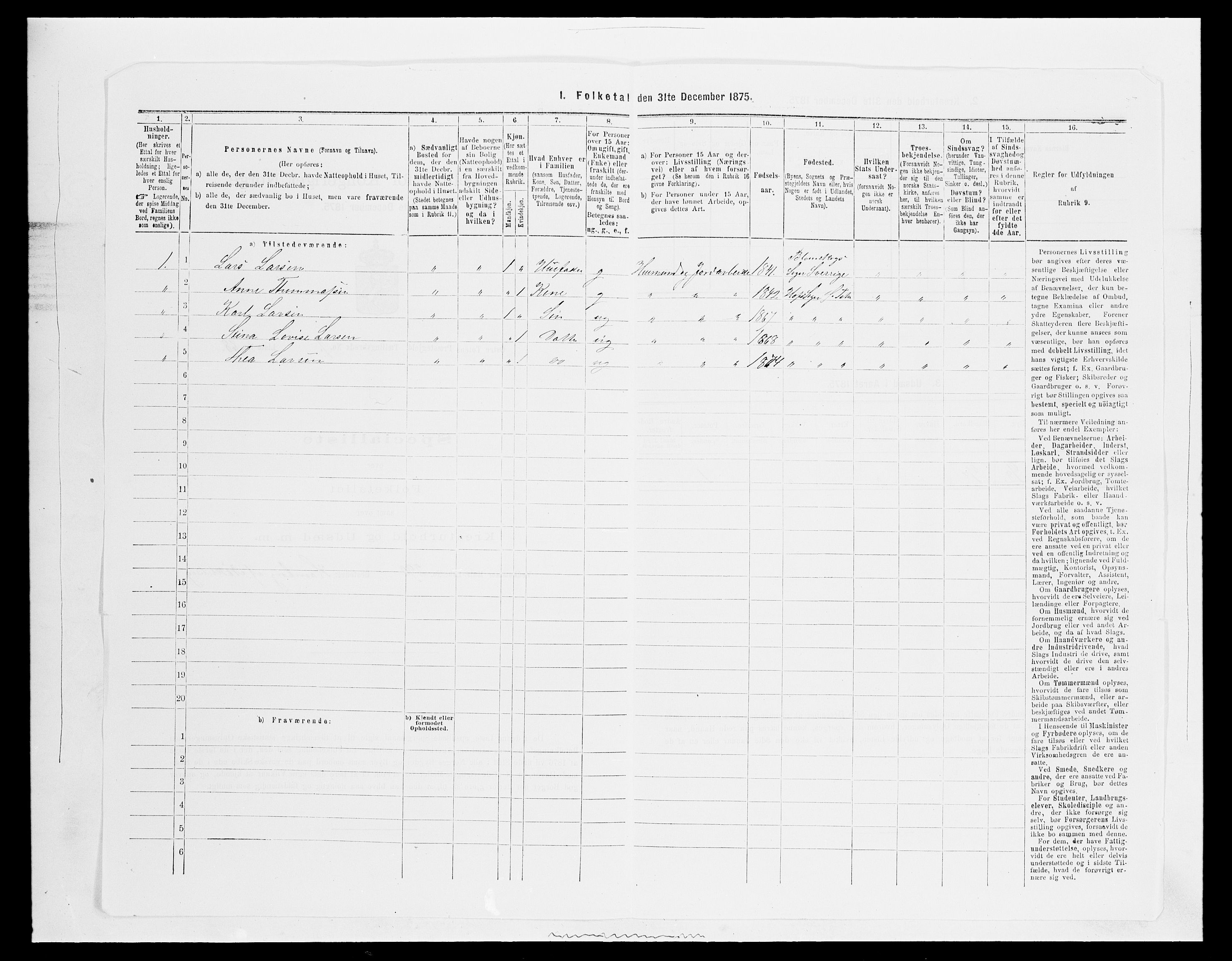 SAH, 1875 census for 0528P Østre Toten, 1875, p. 1430