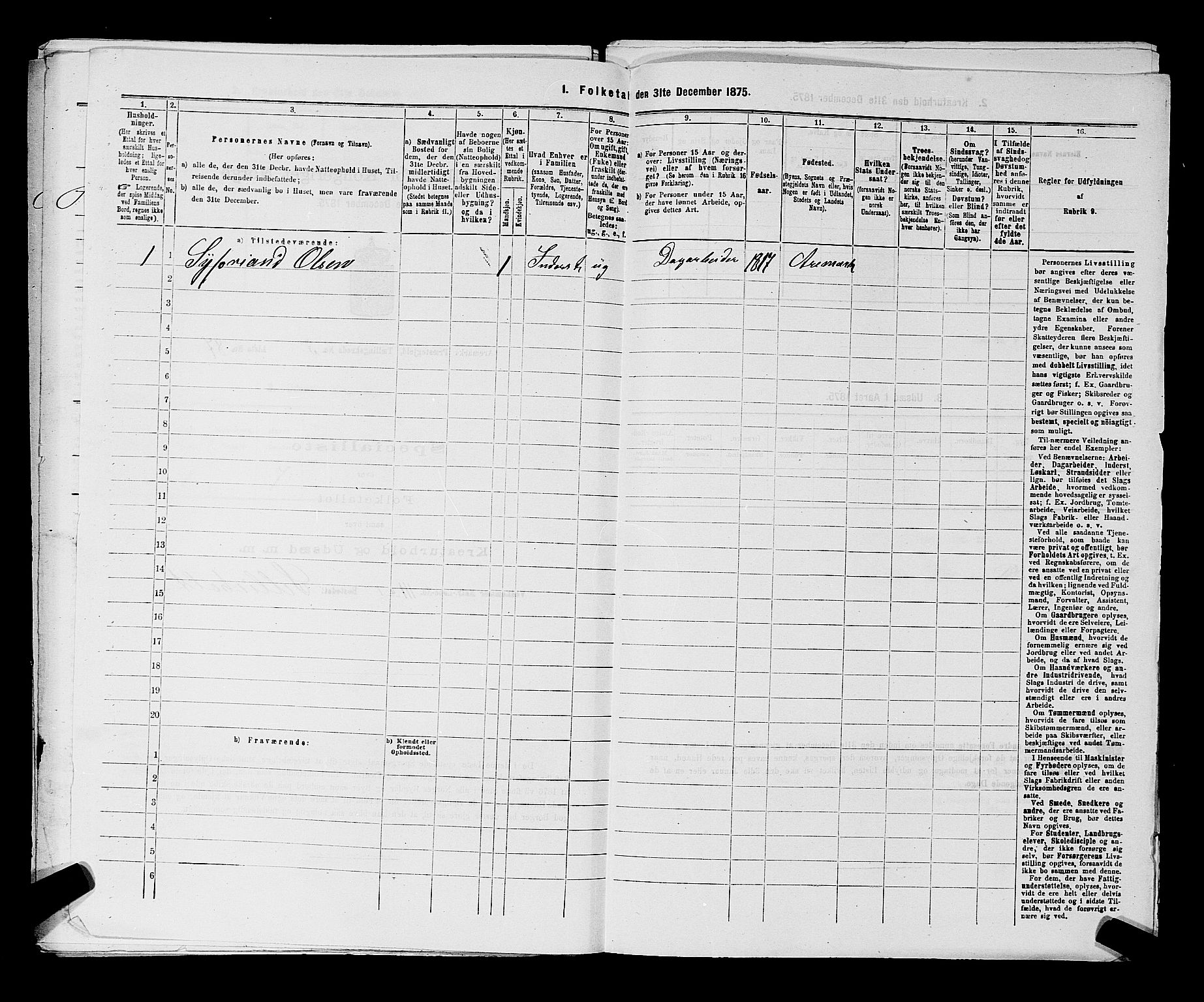 RA, 1875 census for 0118P Aremark, 1875, p. 820
