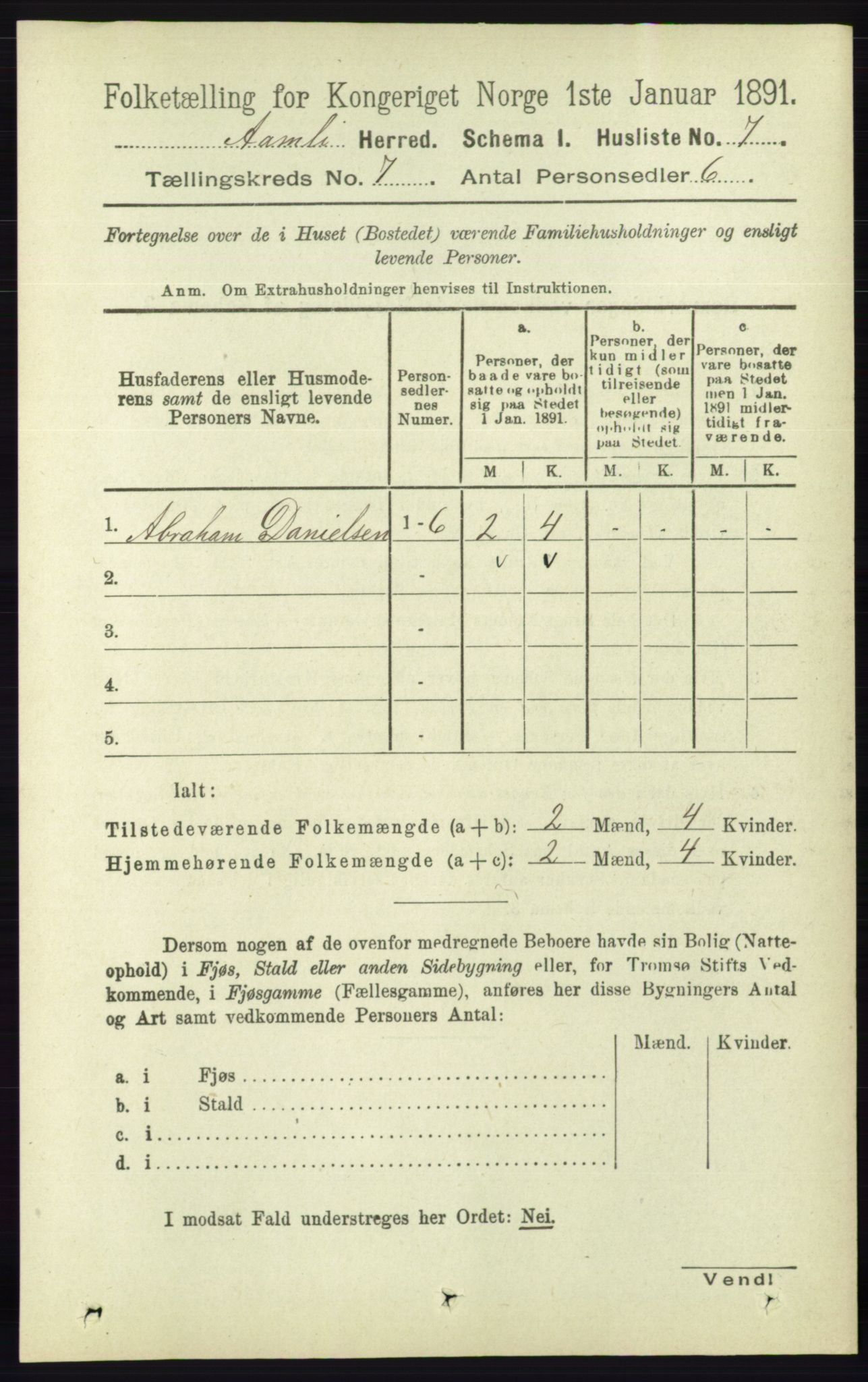 RA, 1891 census for 0929 Åmli, 1891, p. 922