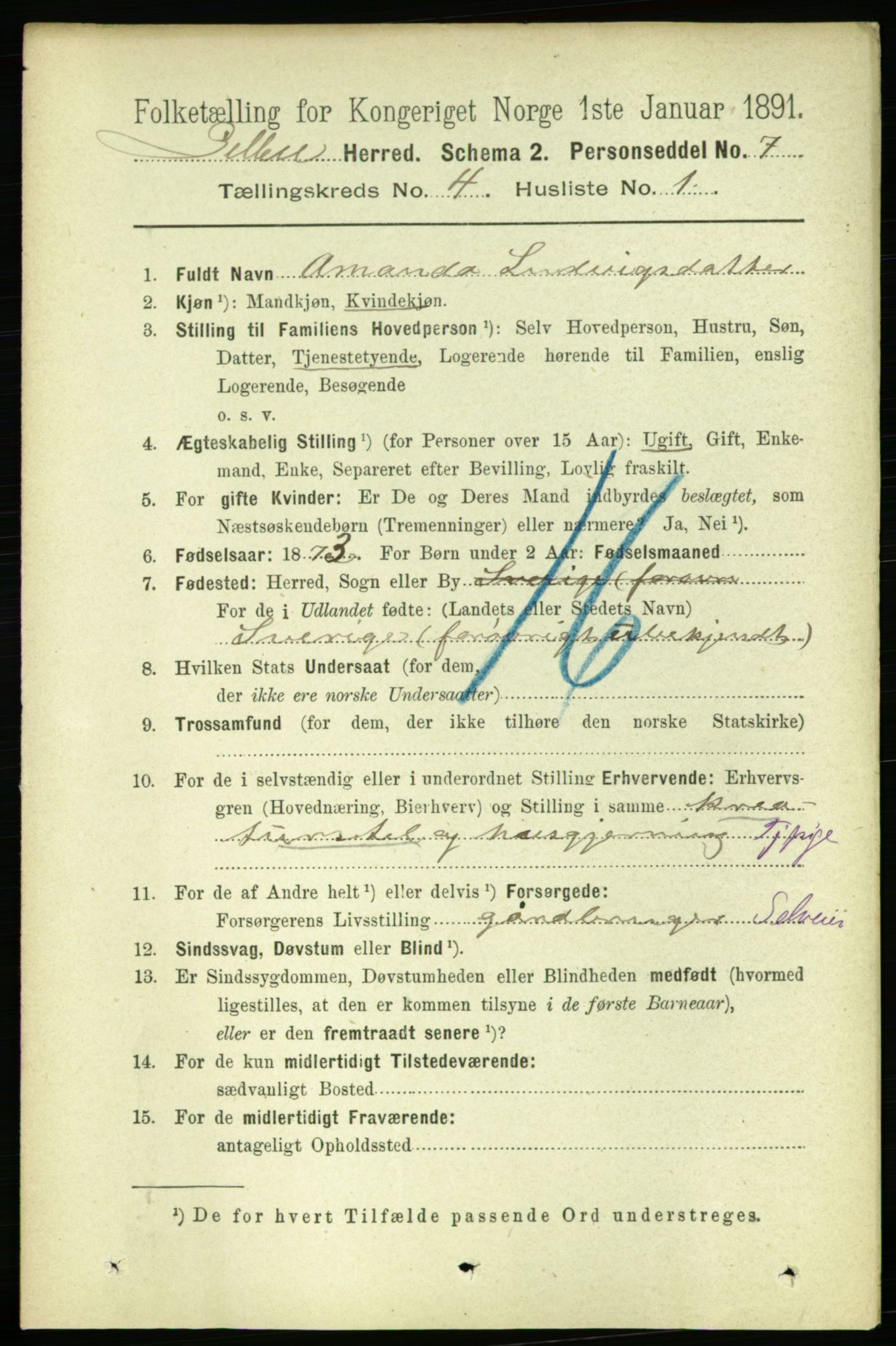 RA, 1891 census for 1664 Selbu, 1891, p. 1069